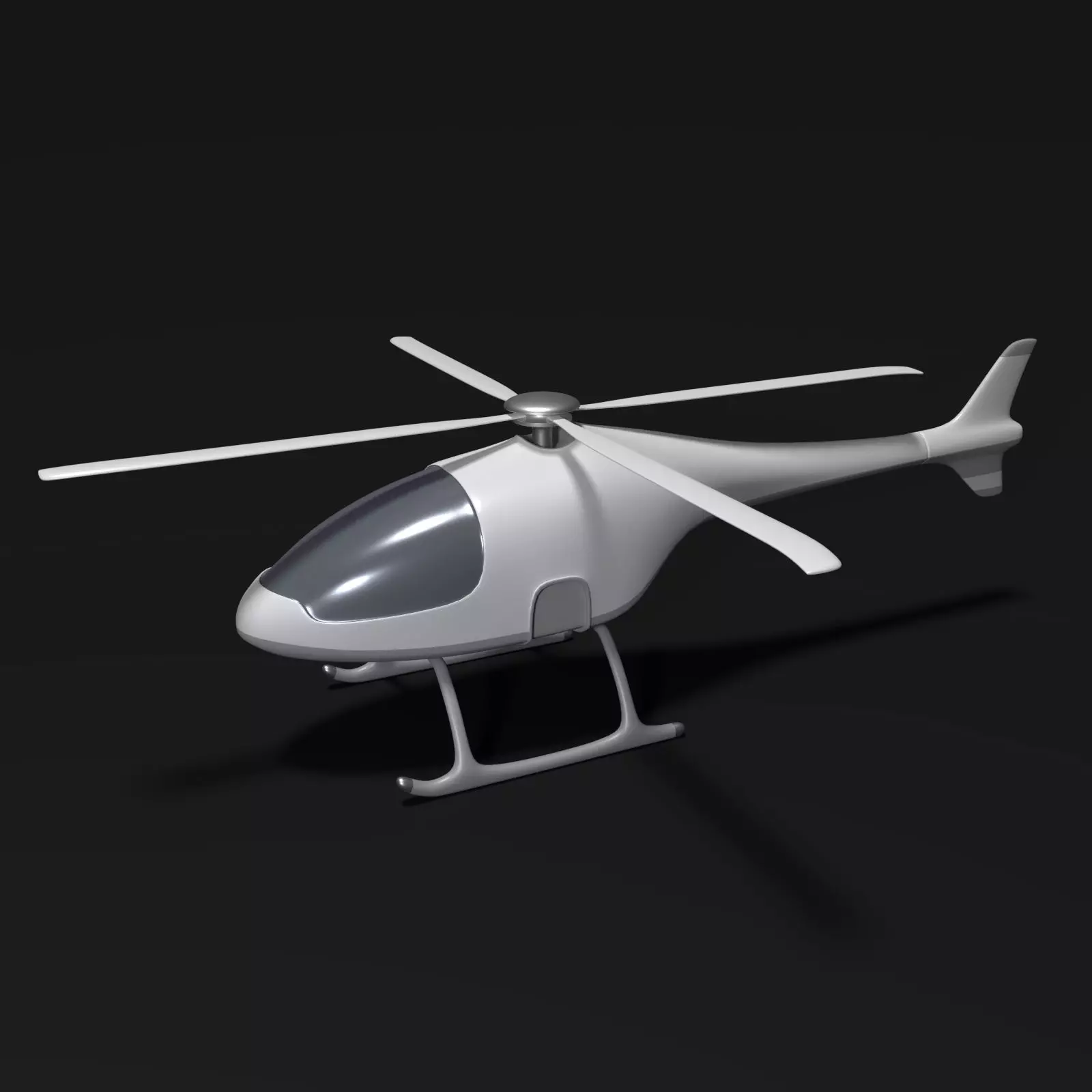 Cartoon Fantasy Futuristic Helicopter Low-poly 3D model_0