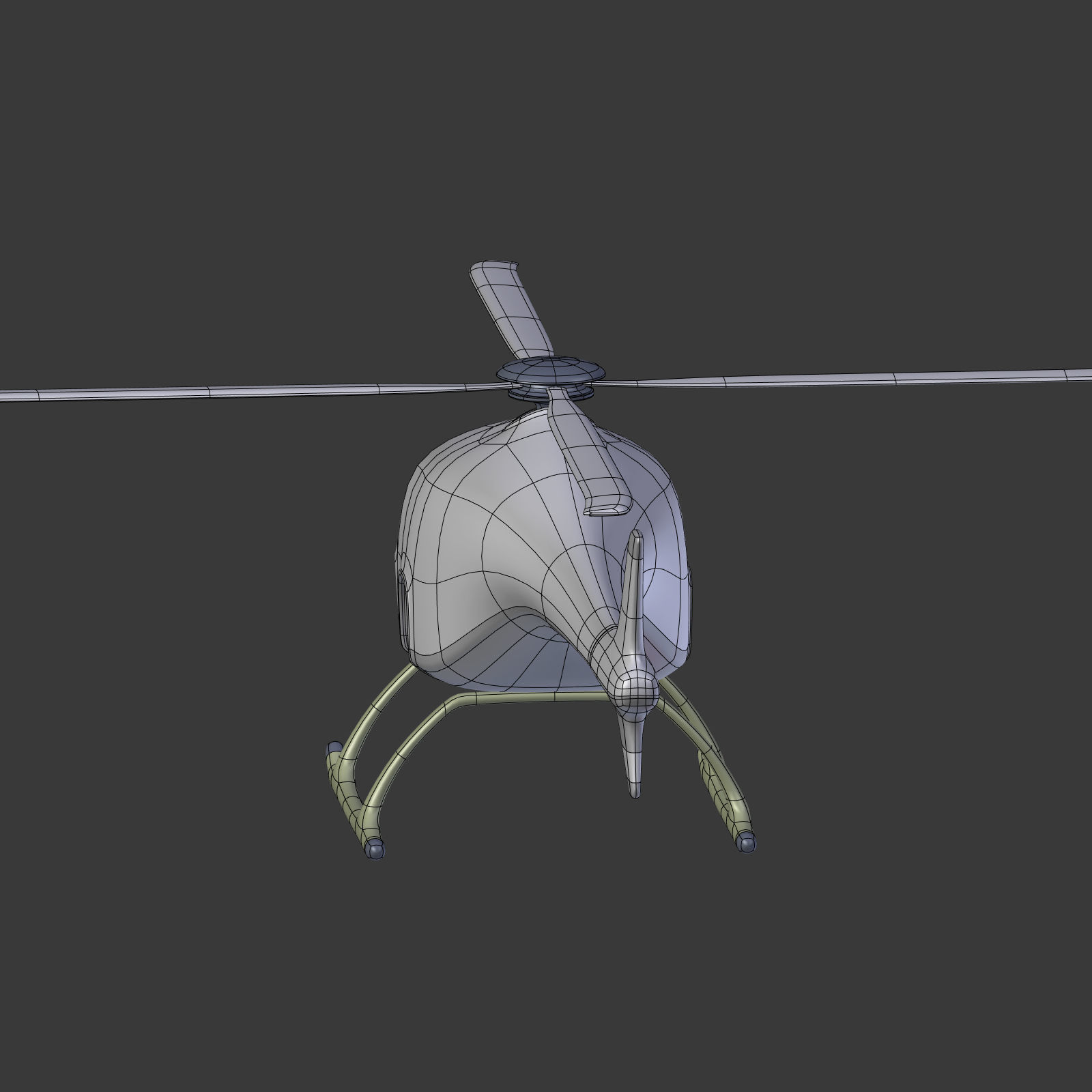 Cartoon Fantasy Futuristic Helicopter Low-poly 3D model_16