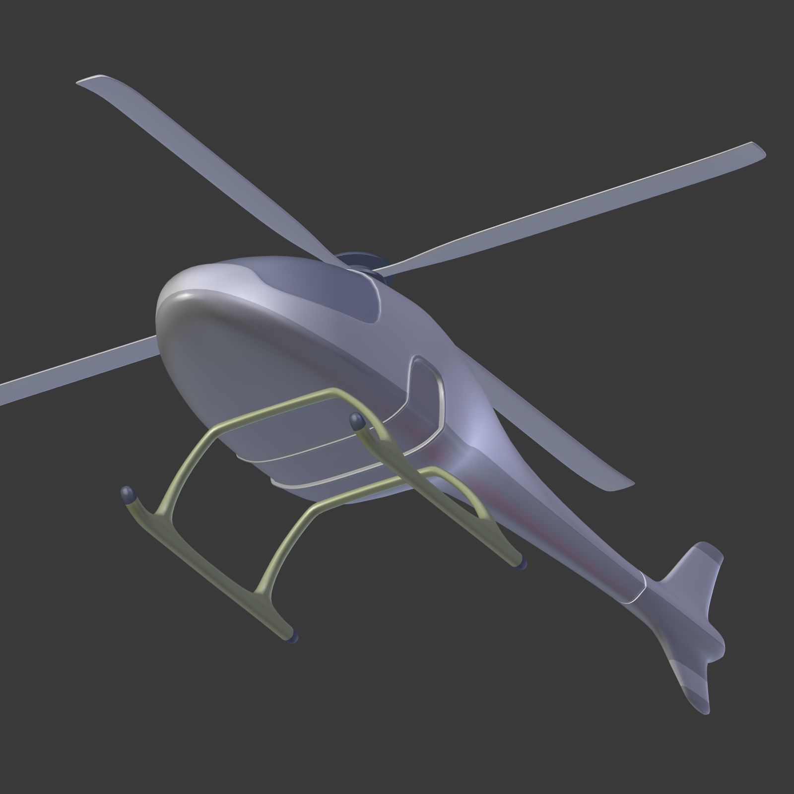 Cartoon Fantasy Futuristic Helicopter Low-poly 3D model_13