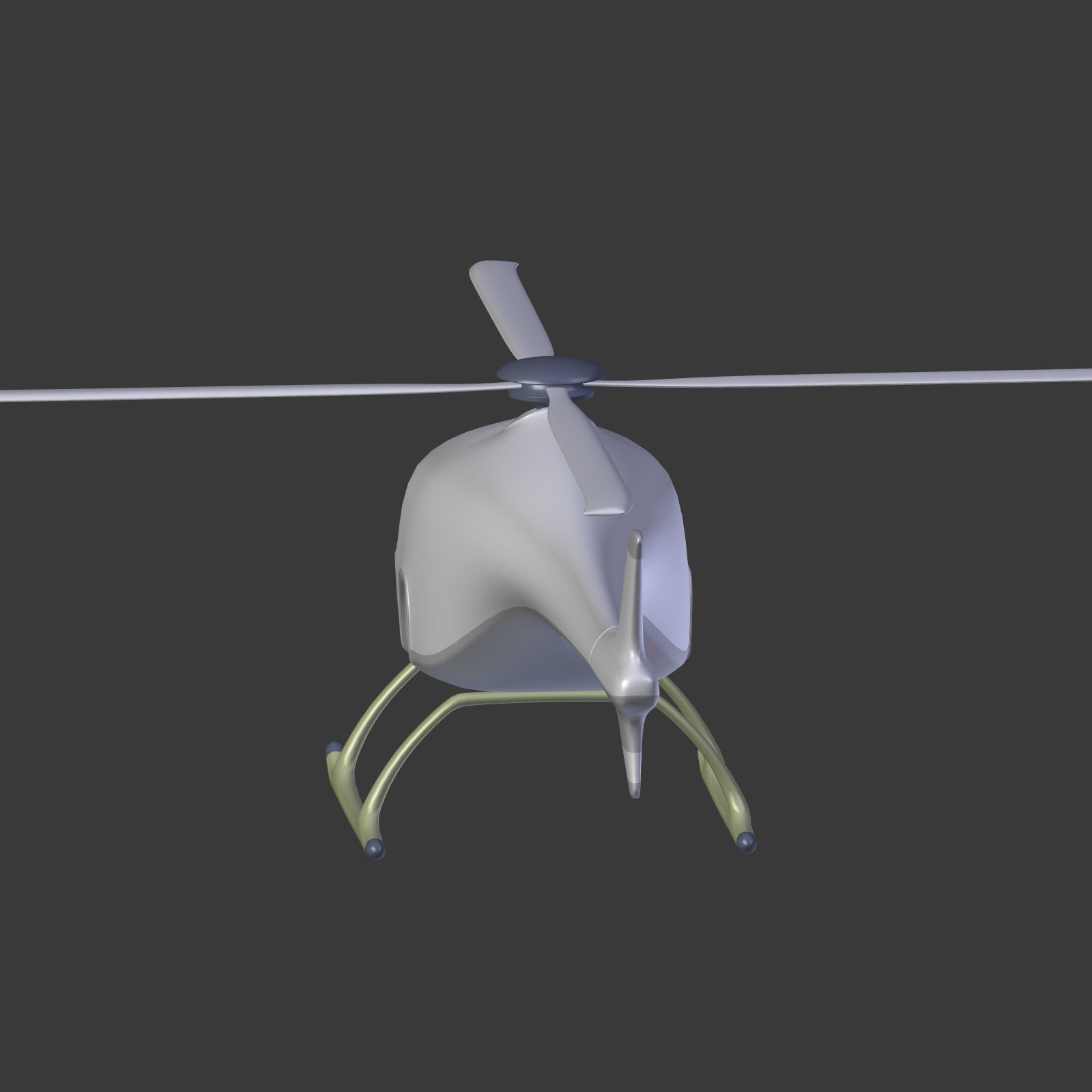 Cartoon Fantasy Futuristic Helicopter Low-poly 3D model_15