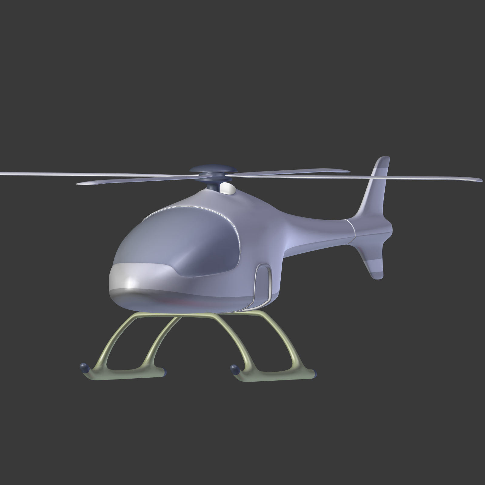 Cartoon Fantasy Futuristic Helicopter Low-poly 3D model_5