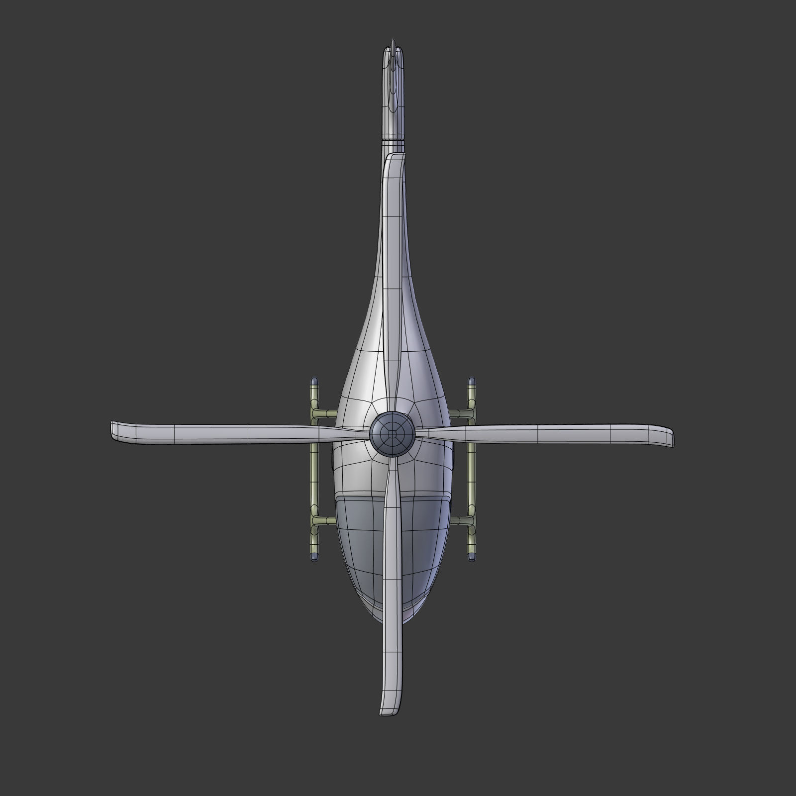 Cartoon Fantasy Futuristic Helicopter Low-poly 3D model_11