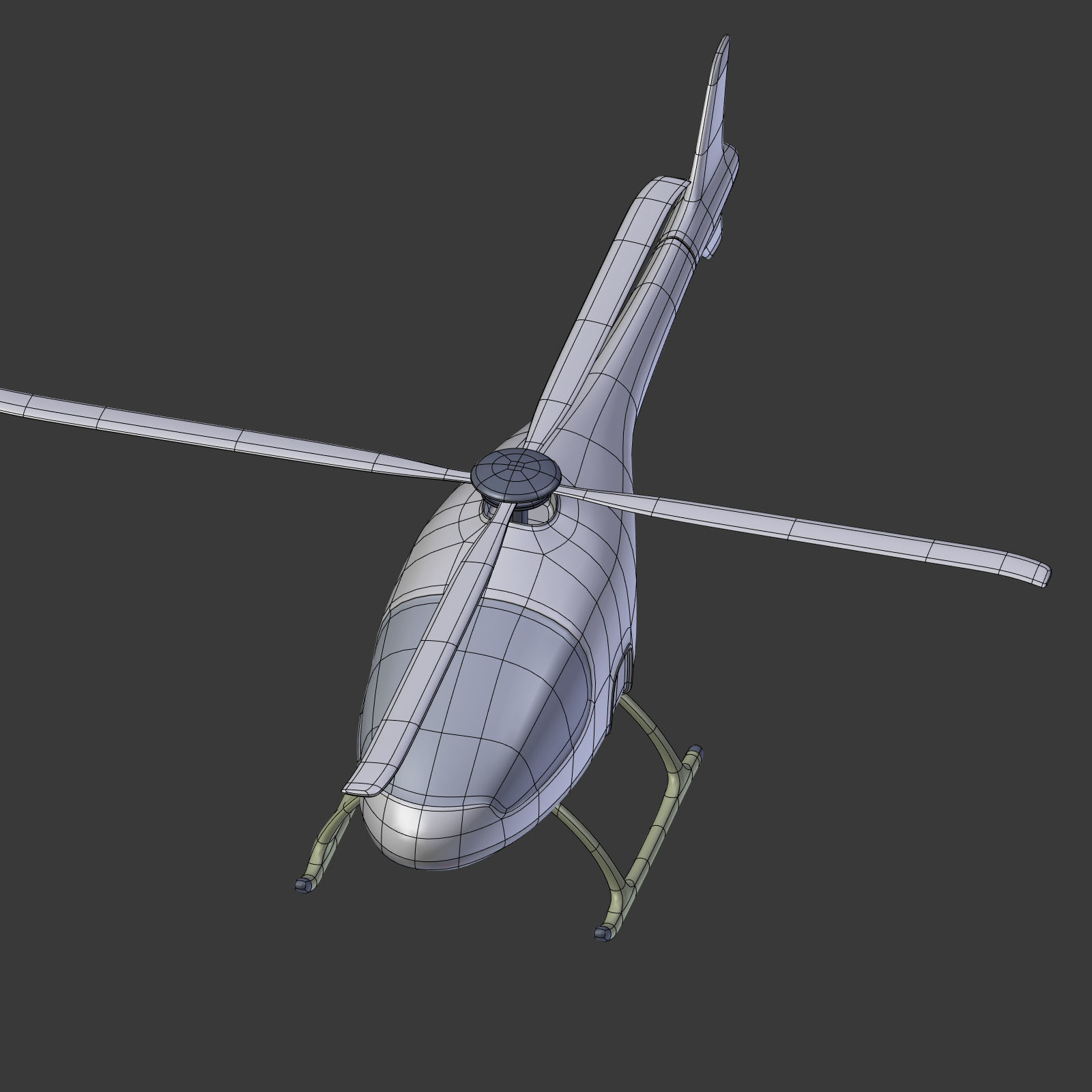 Cartoon Fantasy Futuristic Helicopter Low-poly 3D model_18