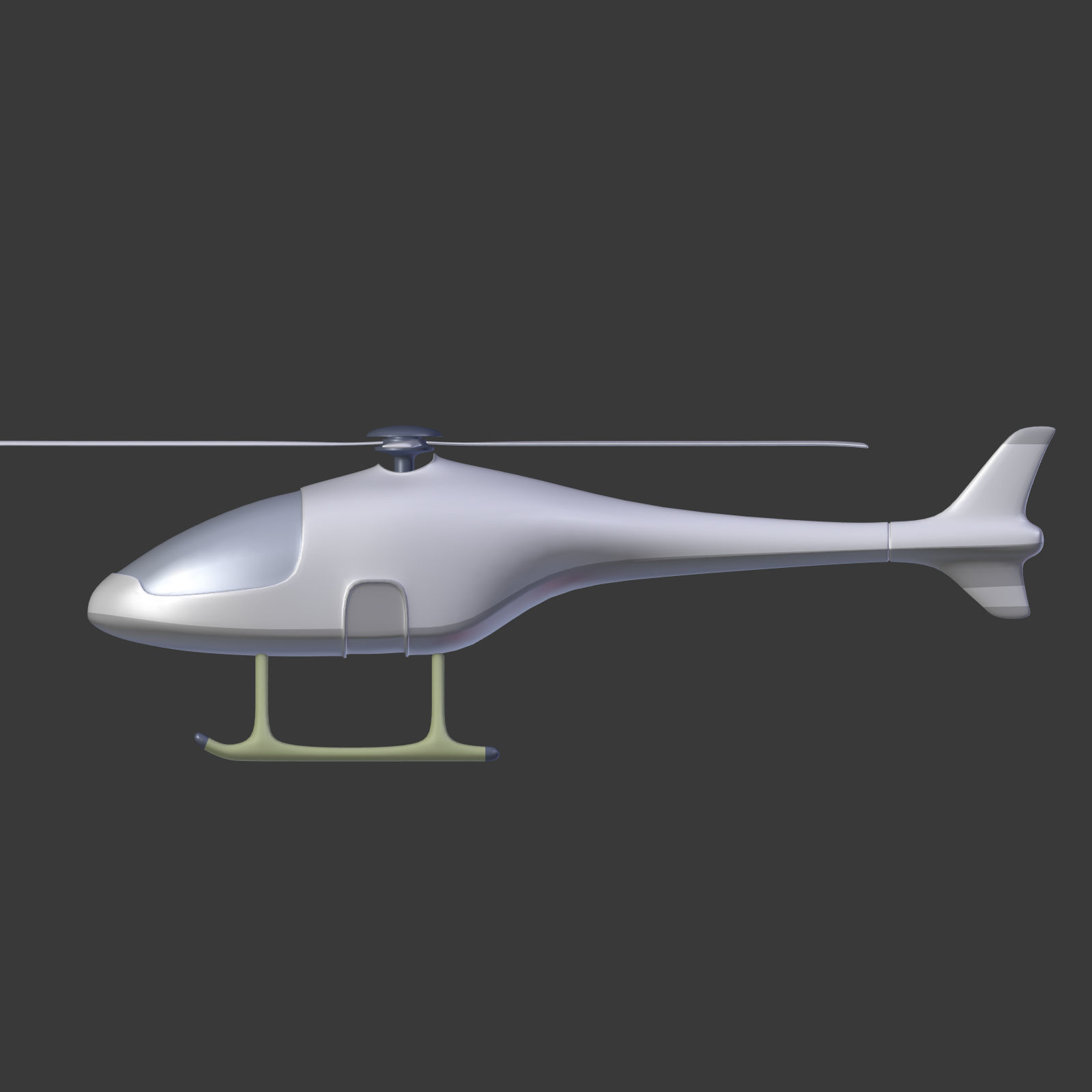 Cartoon Fantasy Futuristic Helicopter Low-poly 3D model_7