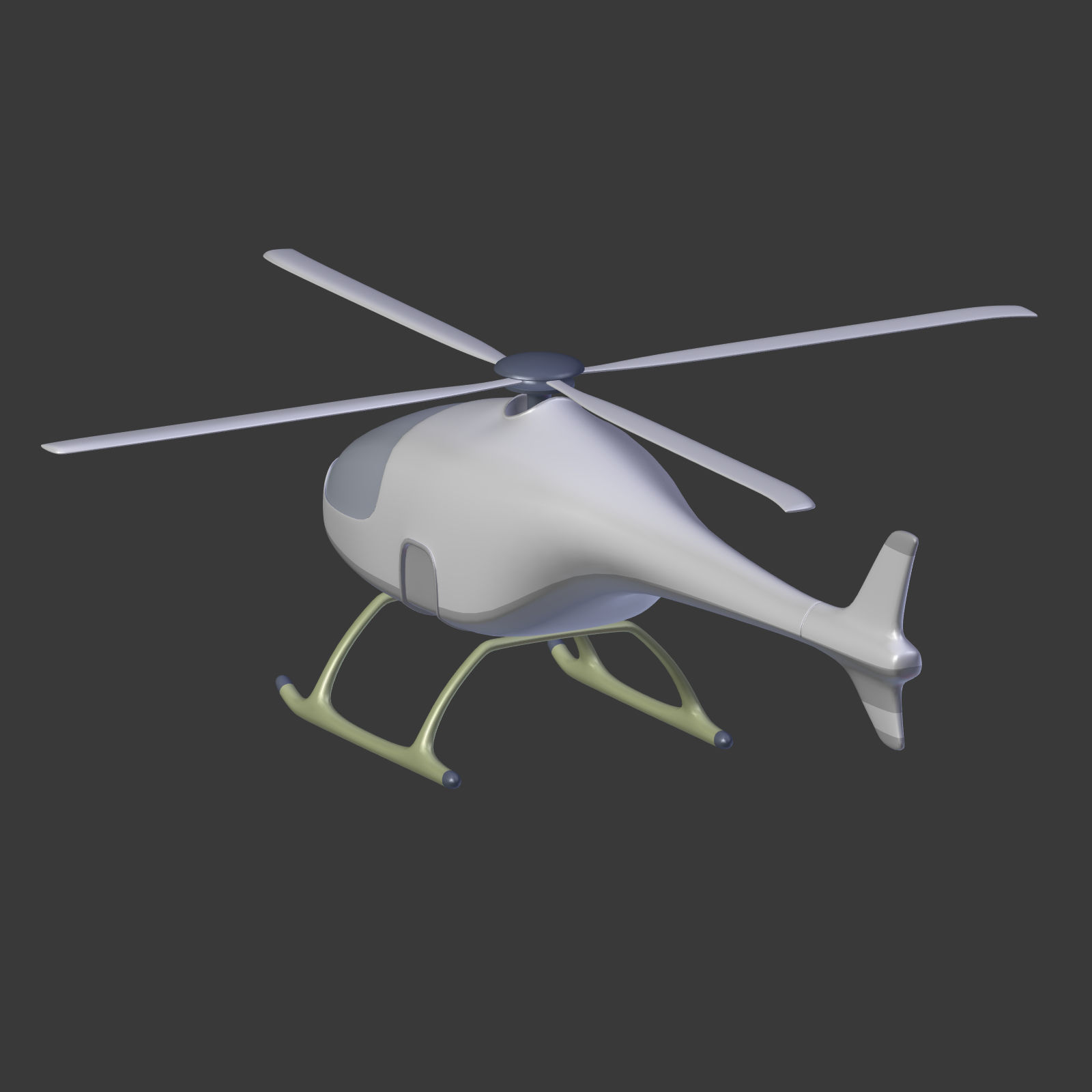 Cartoon Fantasy Futuristic Helicopter Low-poly 3D model_10