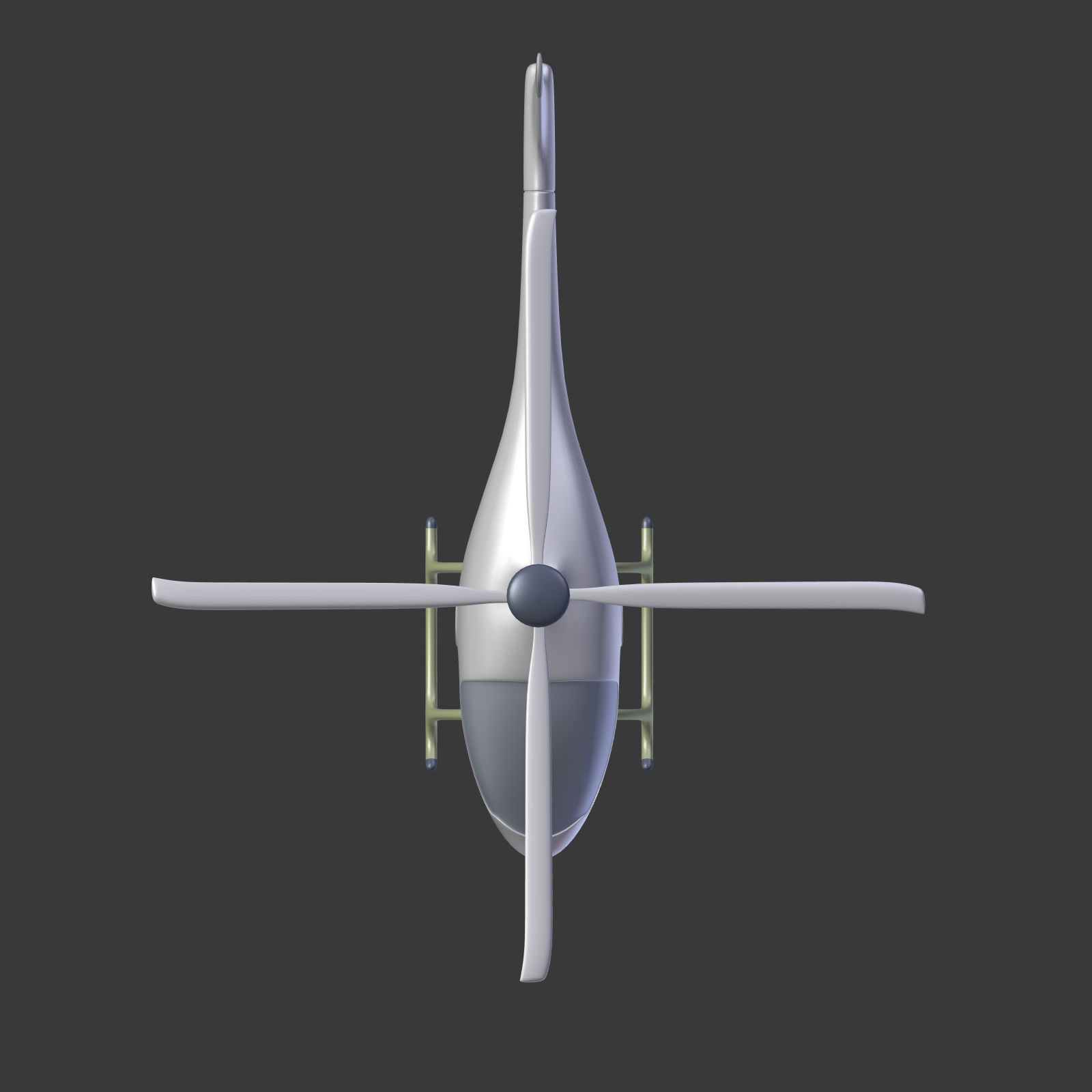 Cartoon Fantasy Futuristic Helicopter Low-poly 3D model_12