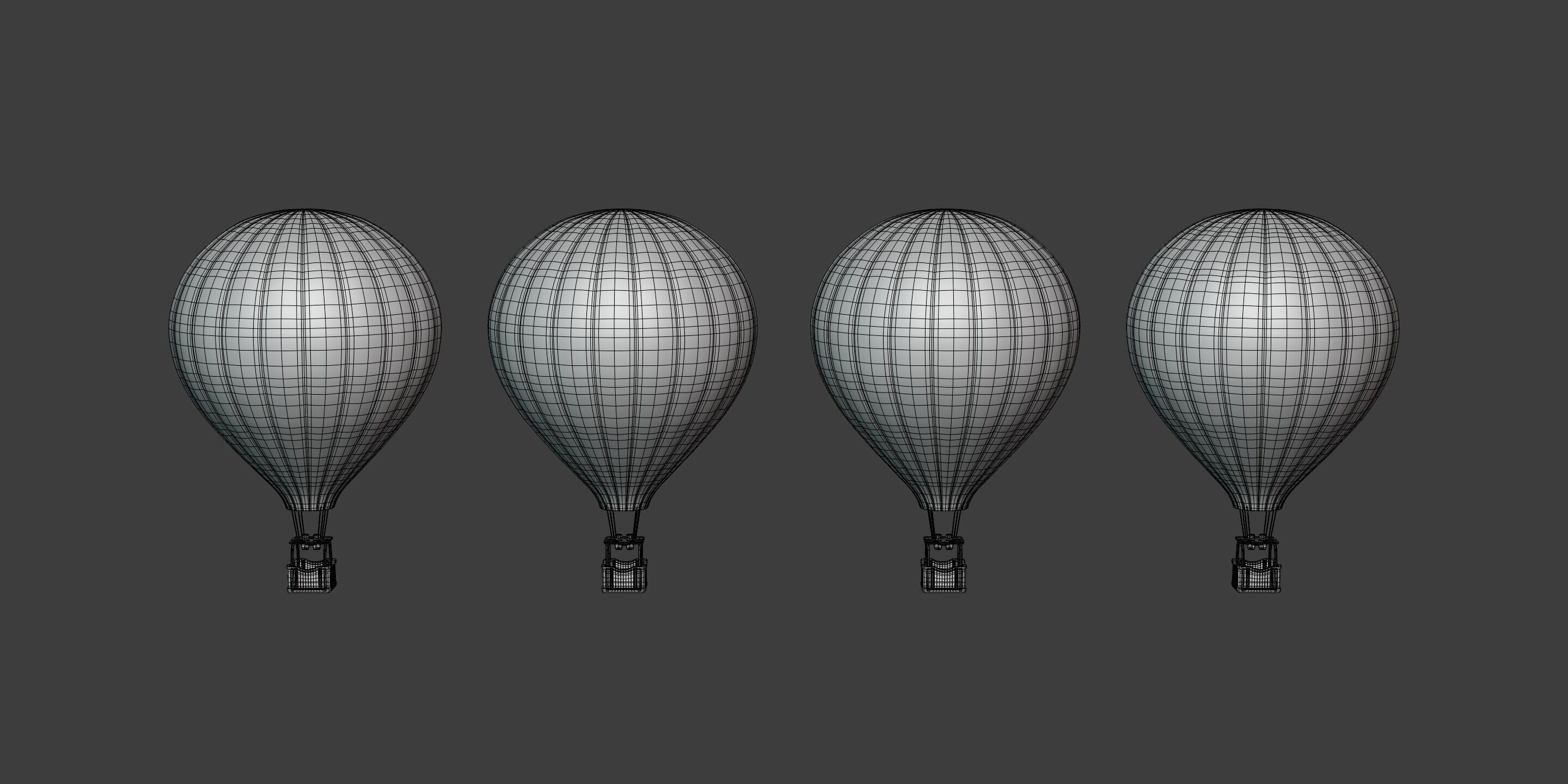 Hot Air Balloons Low-poly 3D model_4