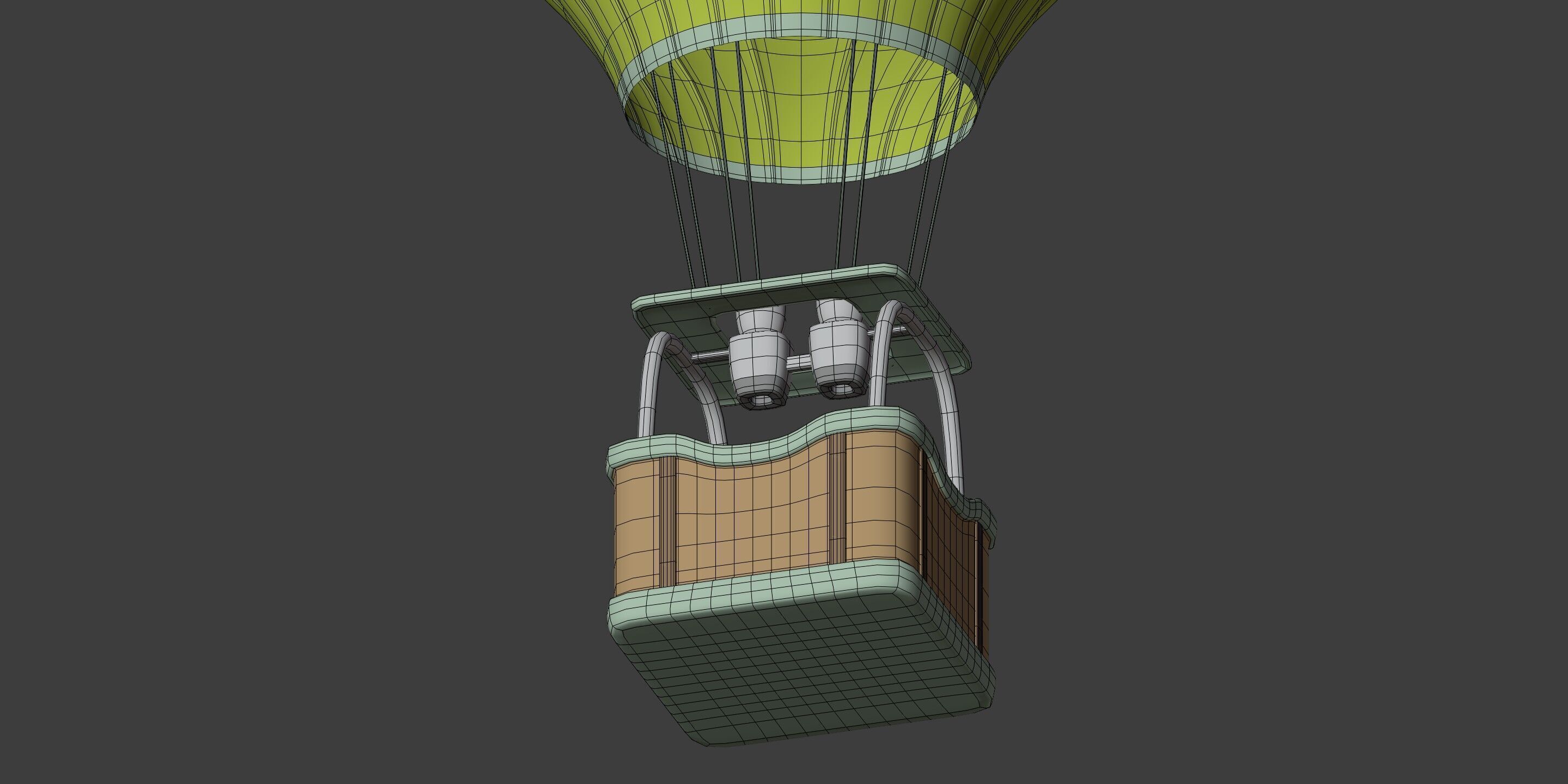Hot Air Balloons Low-poly 3D model_10