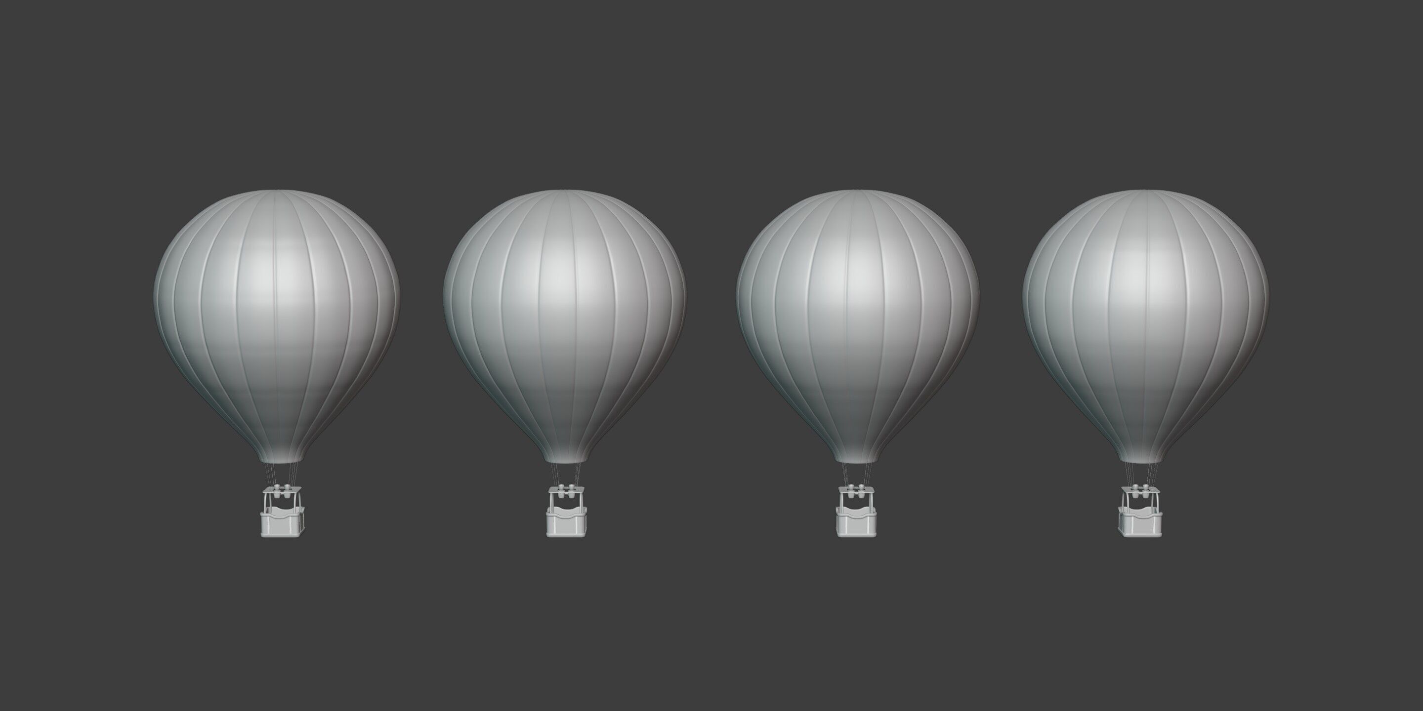 Hot Air Balloons Low-poly 3D model_3