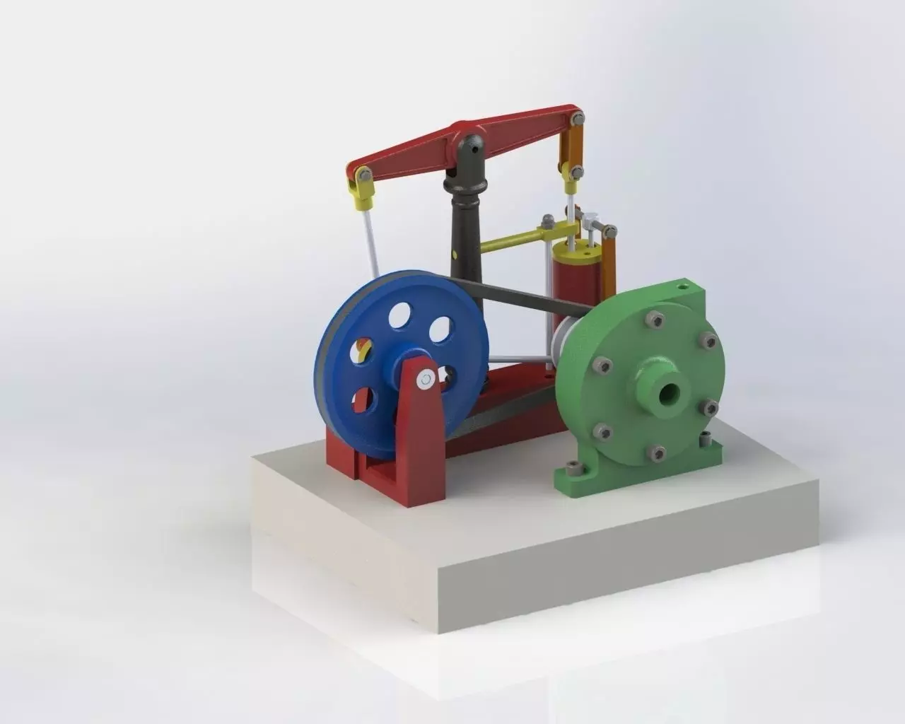 Miniature Steam Engine with Horizontal Beam and Centrifugal P... Free 3D model