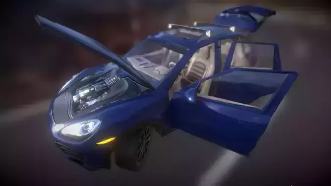 Porsche GameReady LowPoly model cayenne Low-poly 3D model