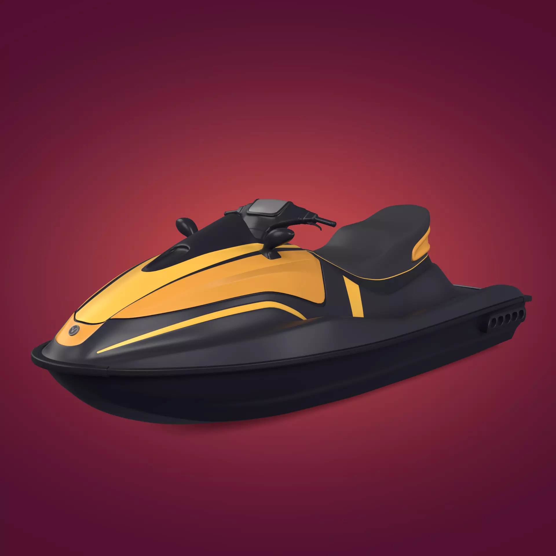 Generic Jetski - Jet ski -- Original Design Low-poly 3D model_0