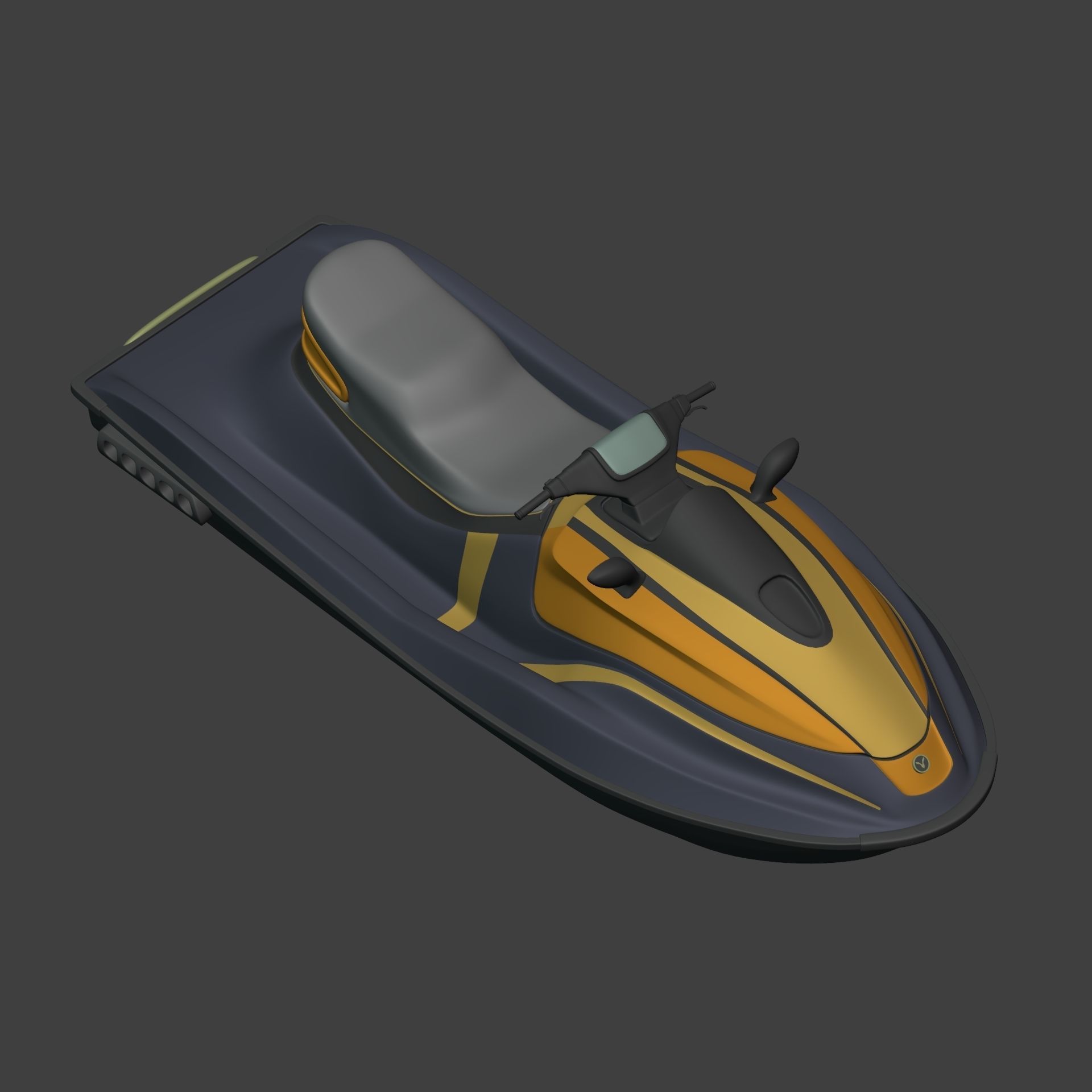 Generic Jetski - Jet ski -- Original Design Low-poly 3D model_9