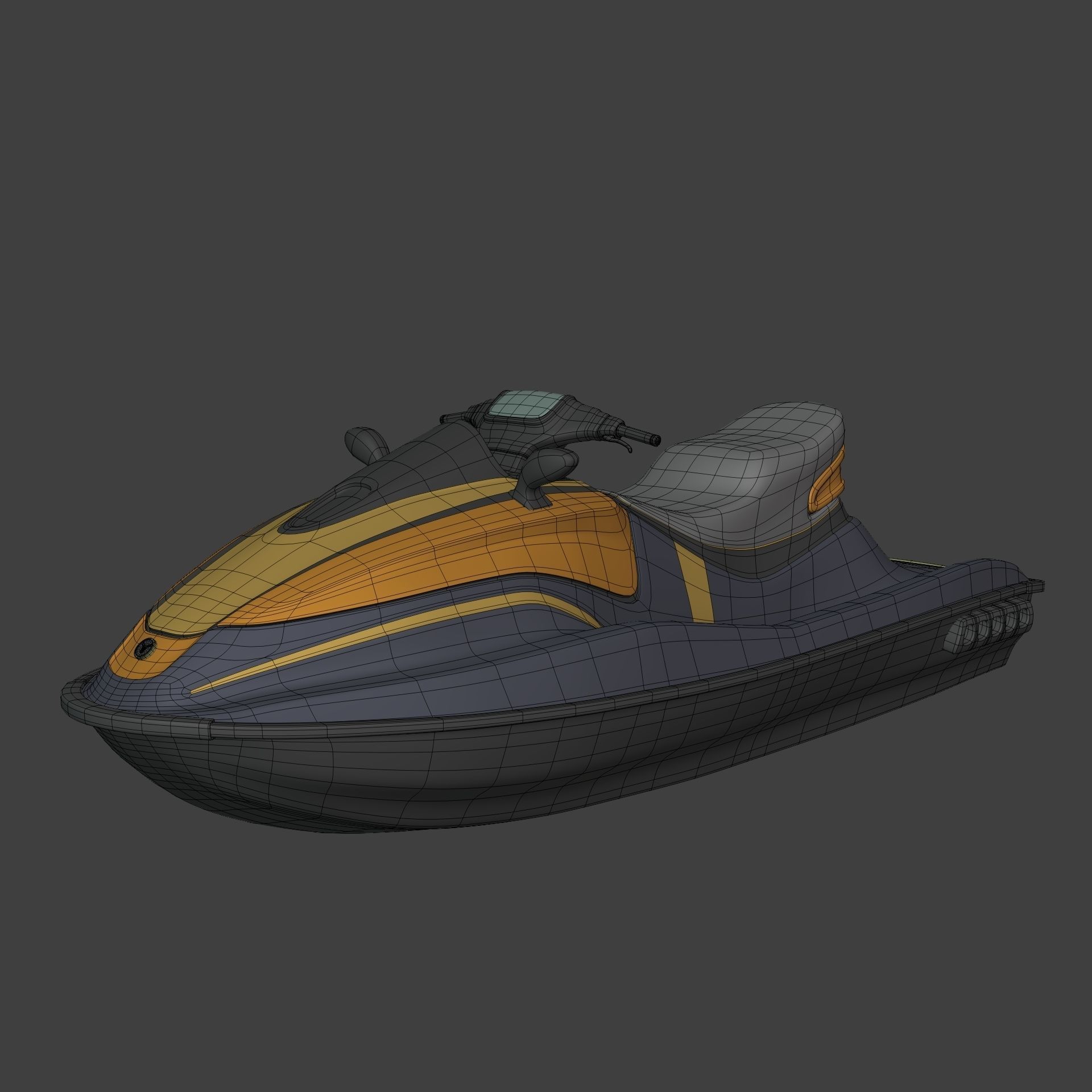 Generic Jetski - Jet ski -- Original Design Low-poly 3D model_3