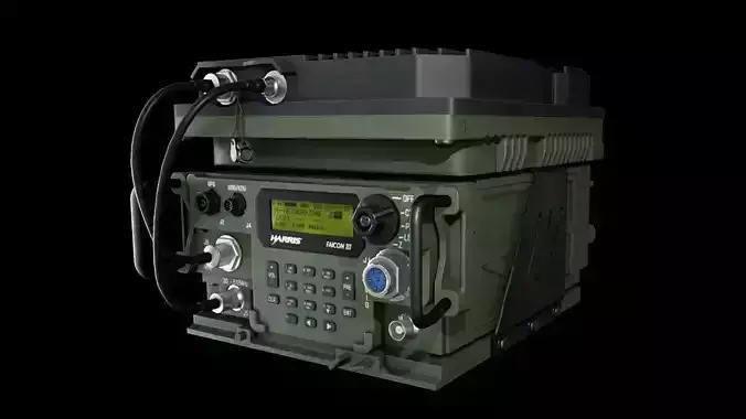 Wideband Military Radio Low-poly 3D model