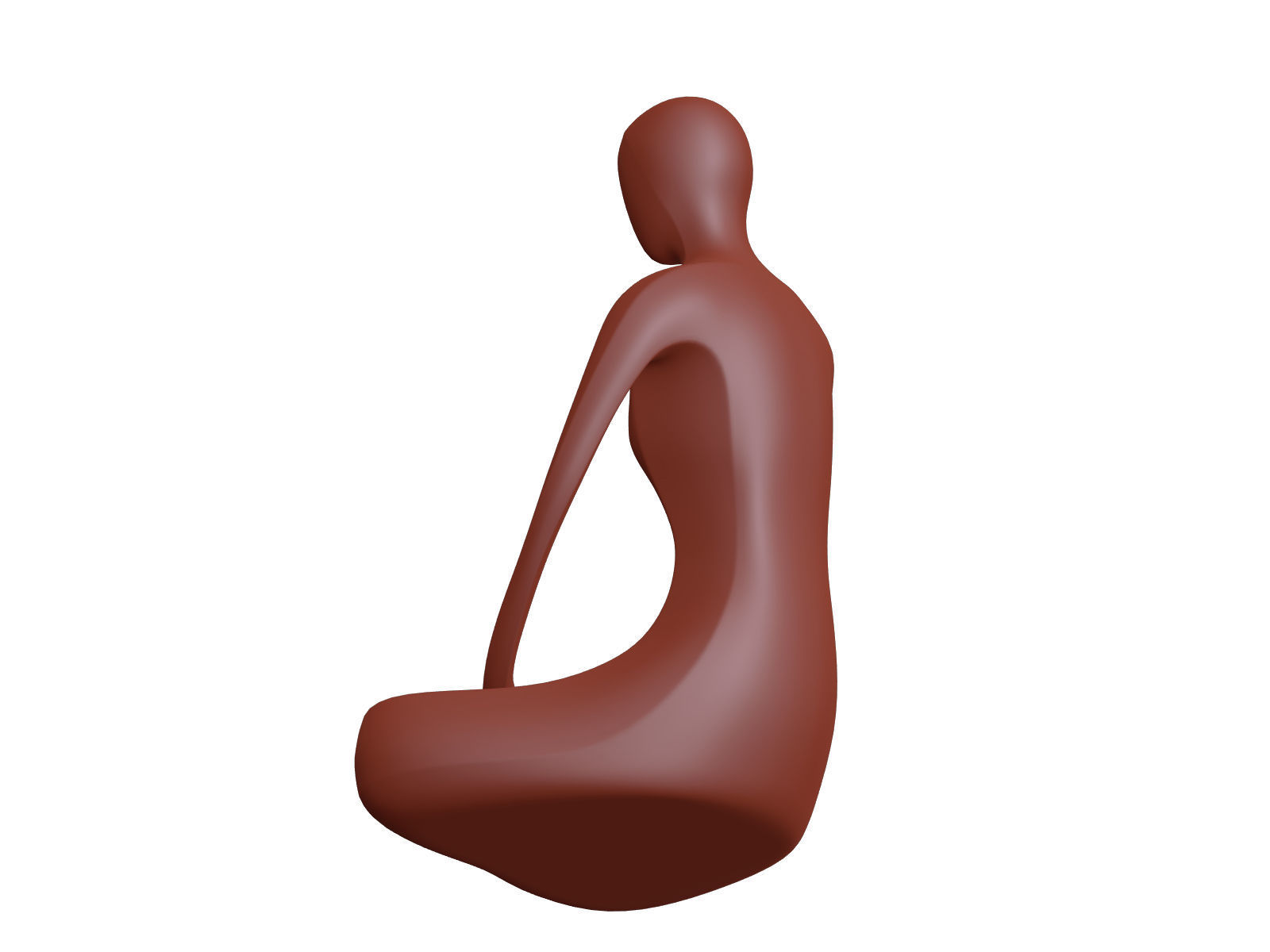 Abstract Meditation Woman Figurine Low-poly 3D model_19