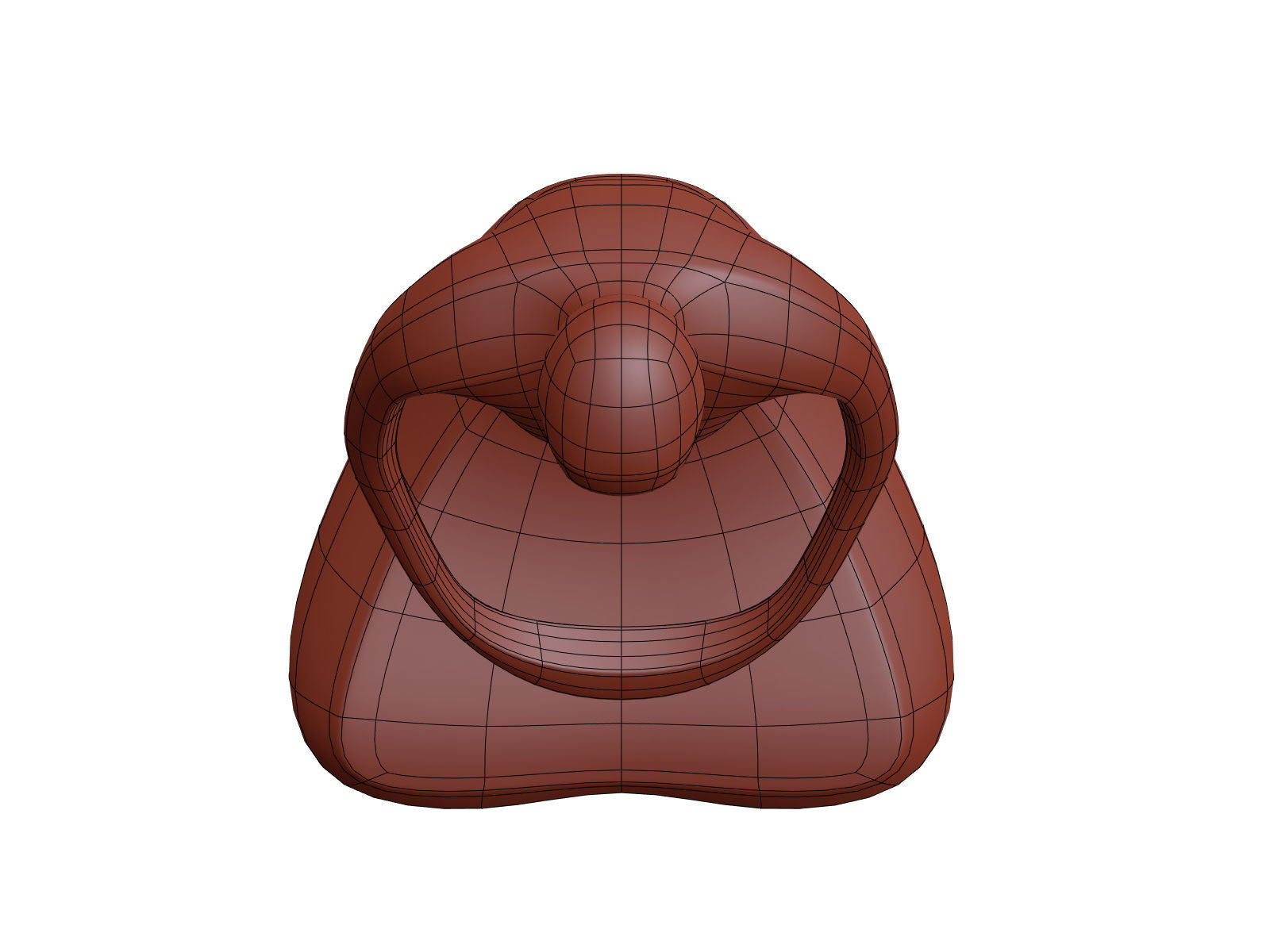 Abstract Meditation Woman Figurine Low-poly 3D model_20