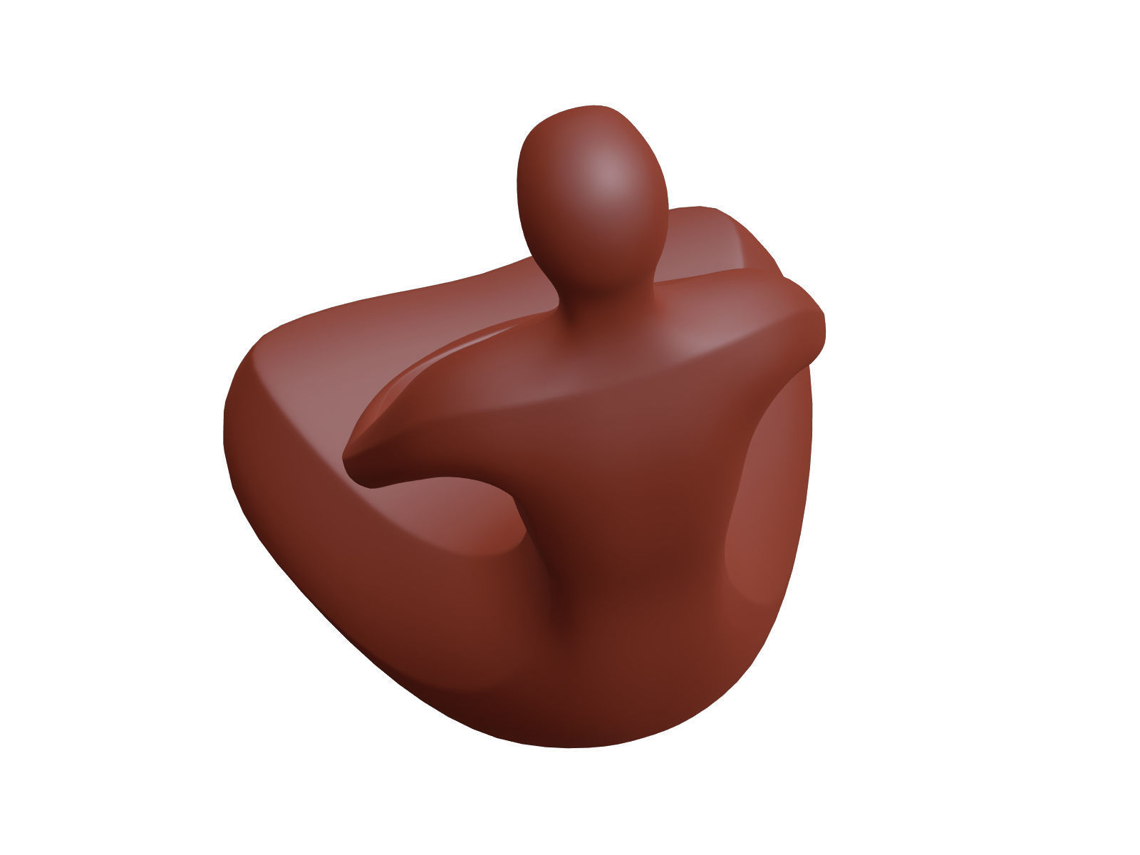 Abstract Meditation Woman Figurine Low-poly 3D model_13