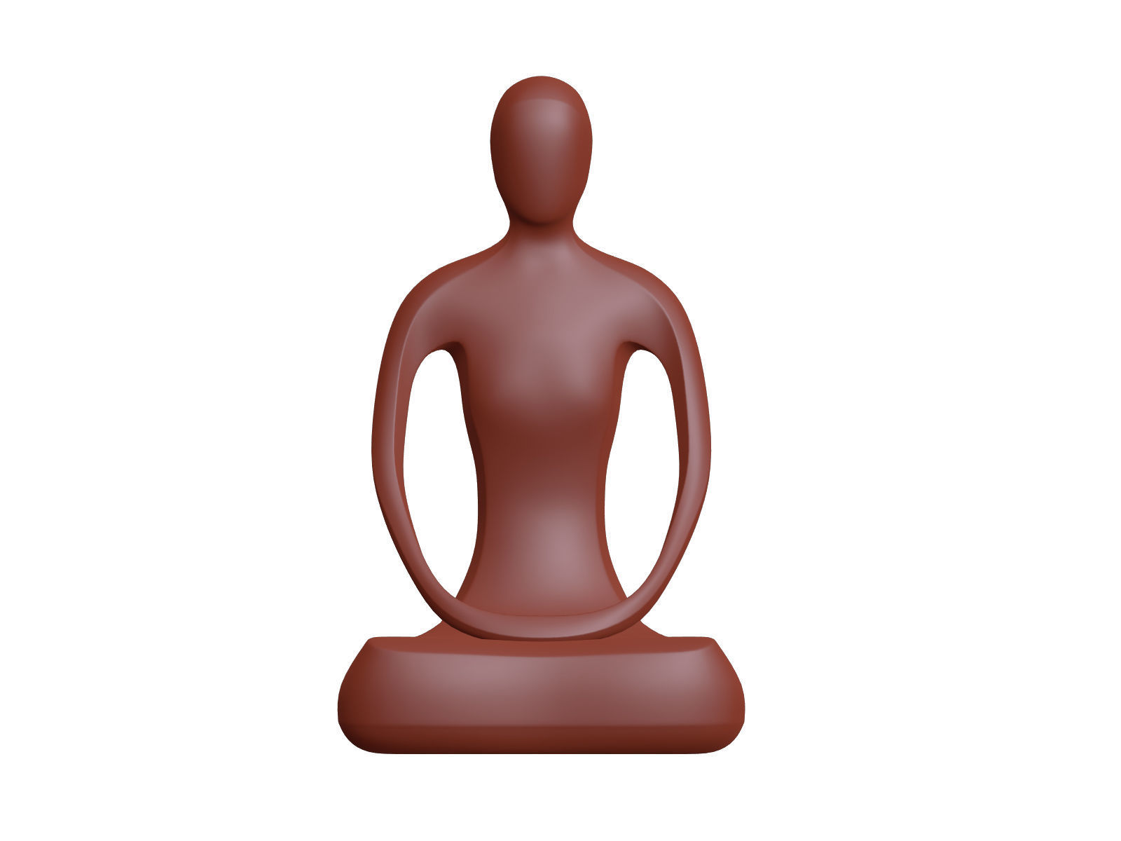 Abstract Meditation Woman Figurine Low-poly 3D model_3