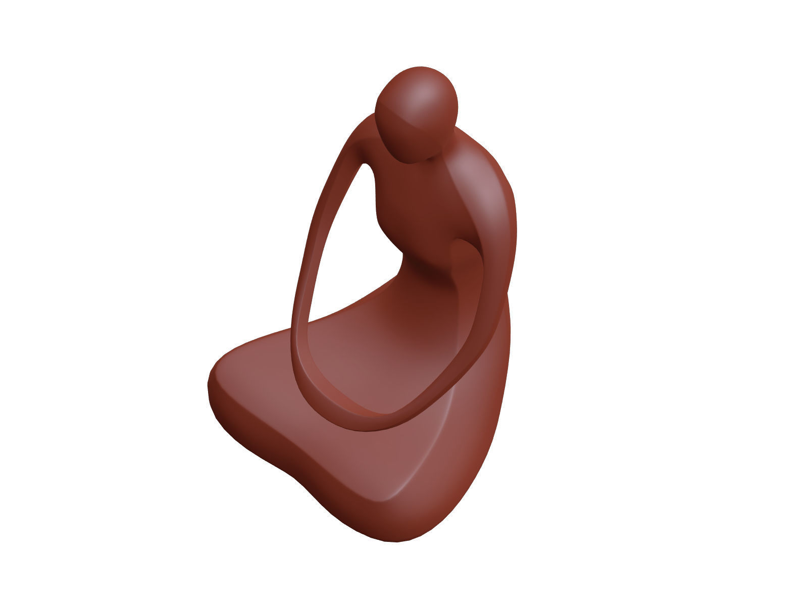 Abstract Meditation Woman Figurine Low-poly 3D model_17