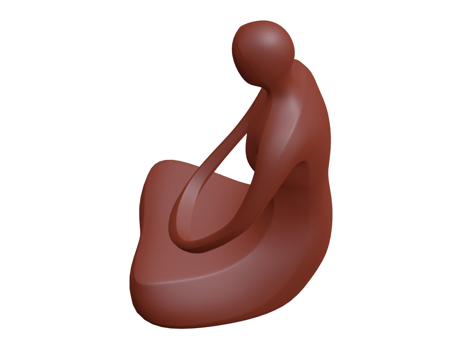 Abstract Meditation Woman Figurine Low-poly 3D model_11