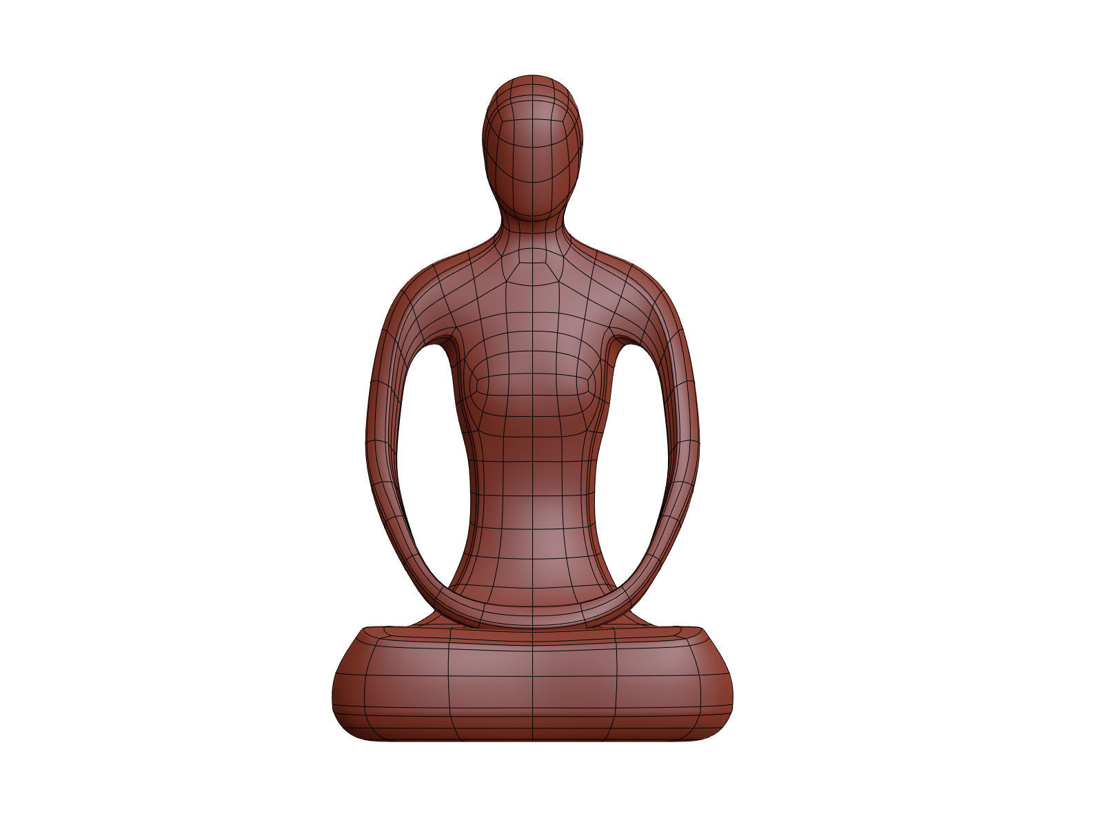 Abstract Meditation Woman Figurine Low-poly 3D model_4