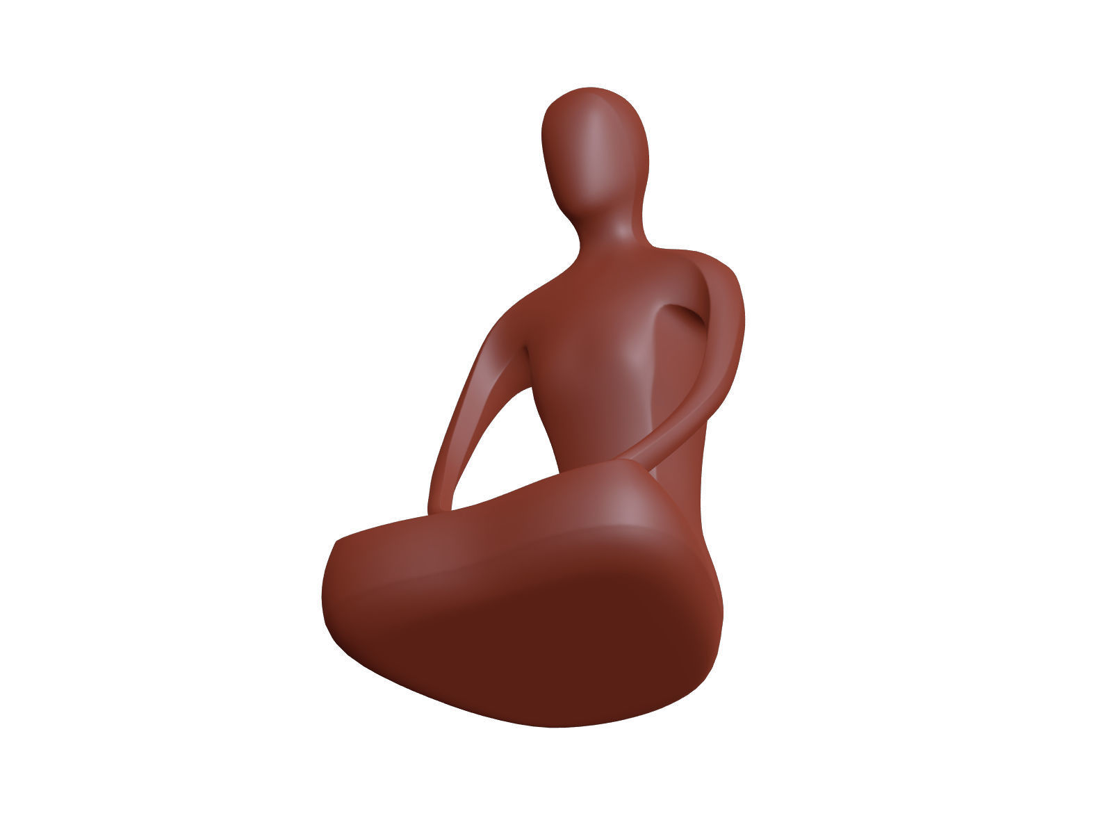 Abstract Meditation Woman Figurine Low-poly 3D model_16