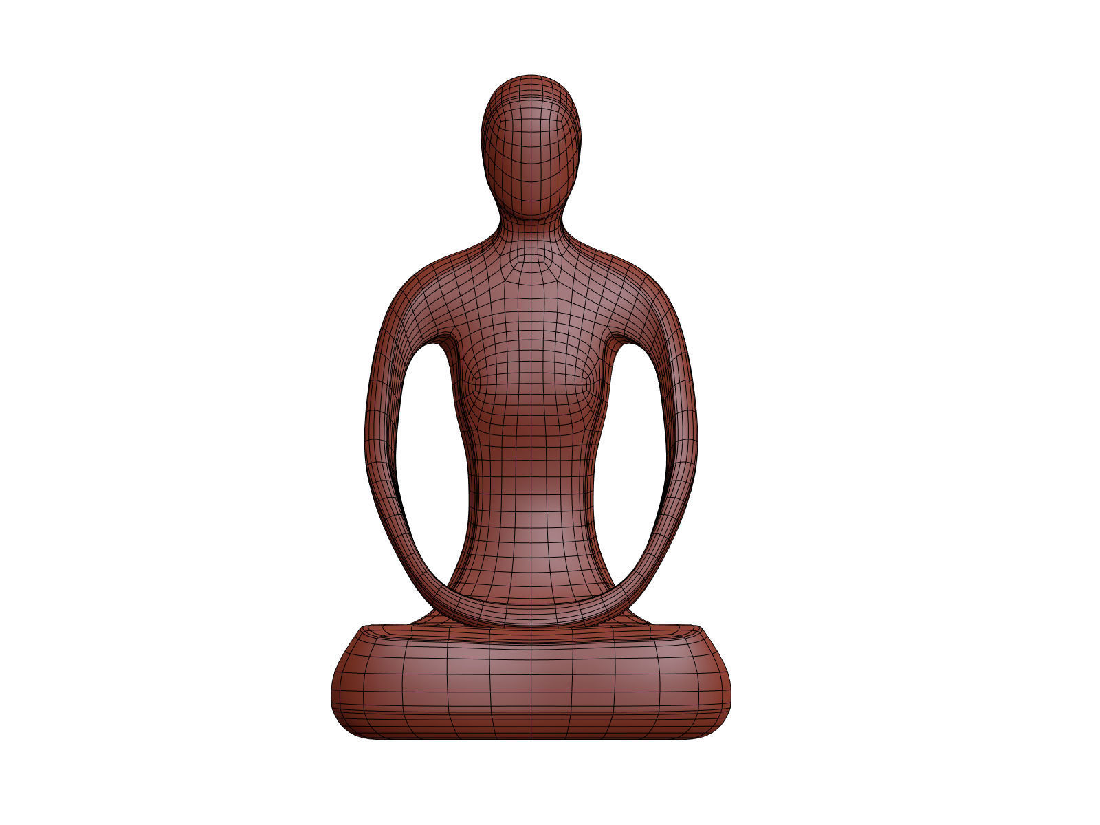 Abstract Meditation Woman Figurine Low-poly 3D model_5