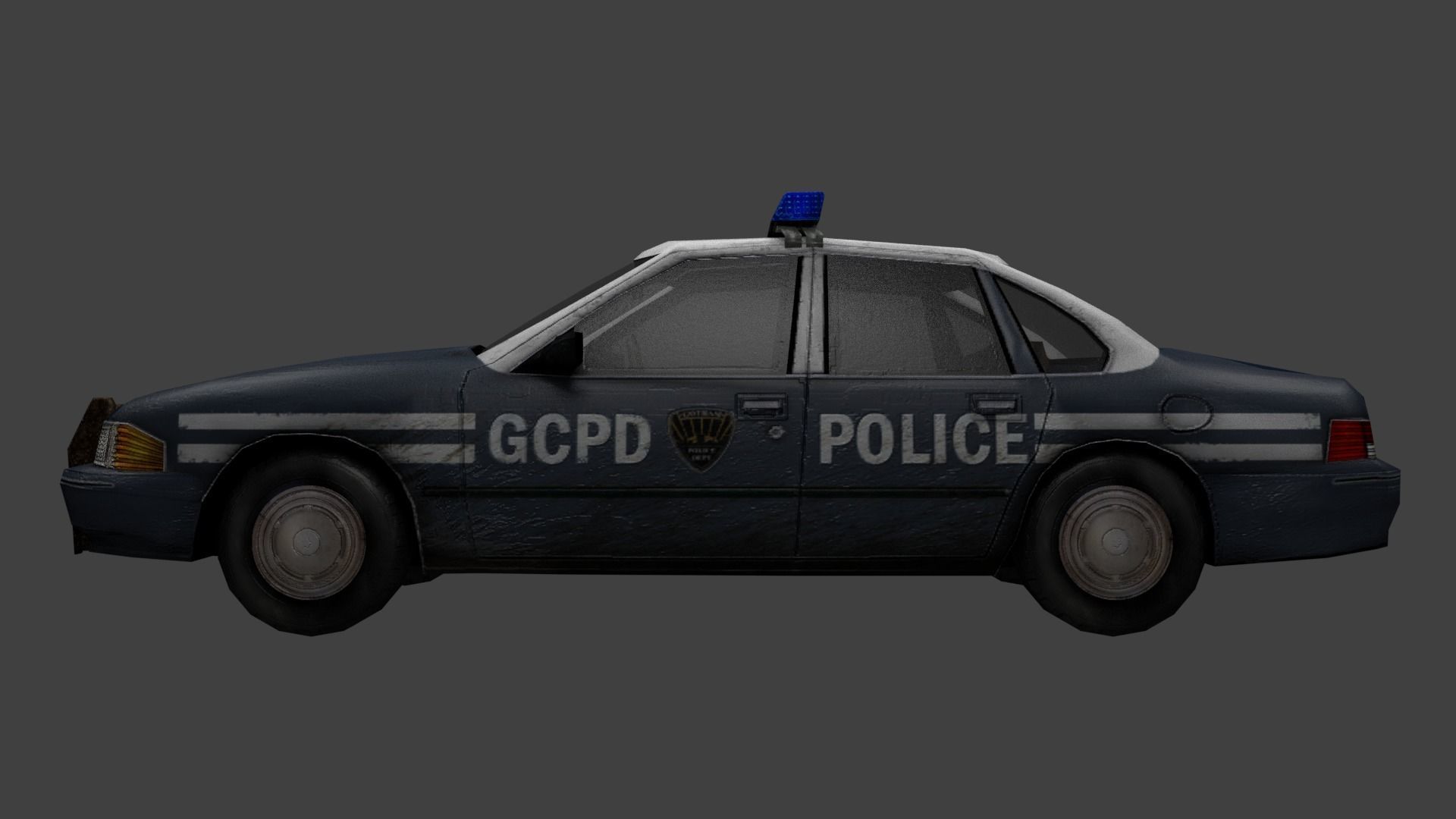 rusty police car  Free low-poly 3D model_1