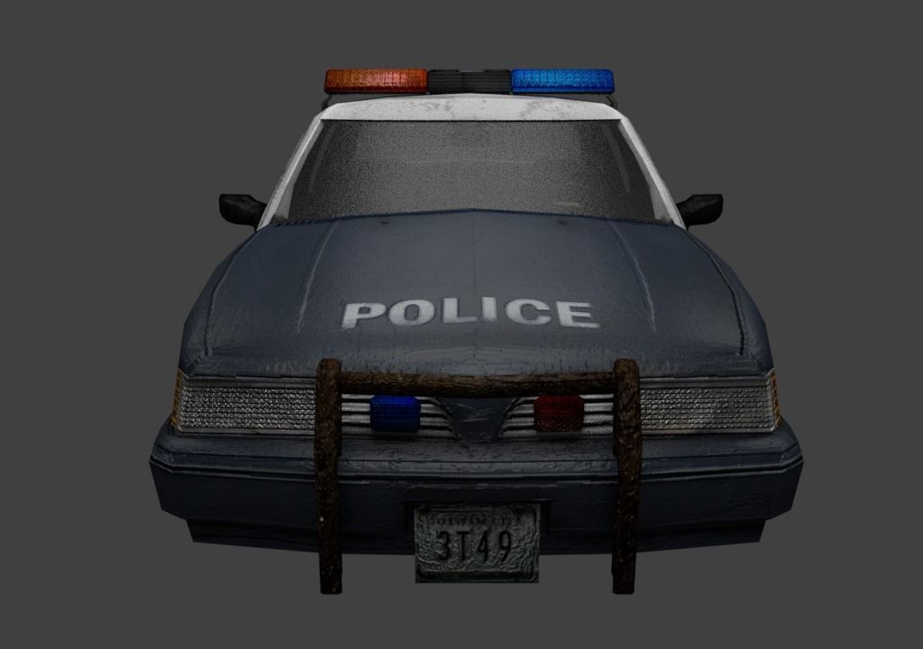 rusty police car  Free low-poly 3D model_2