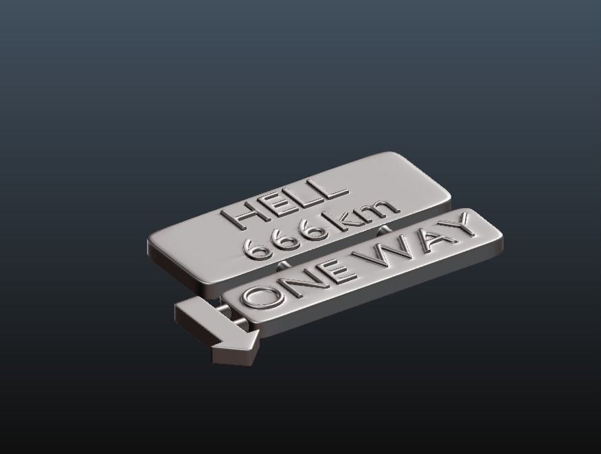 HELL Street sign 3D print model_6