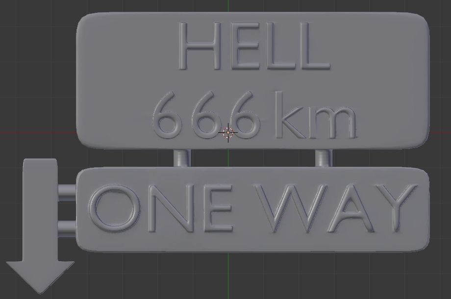 HELL Street sign 3D print model_10