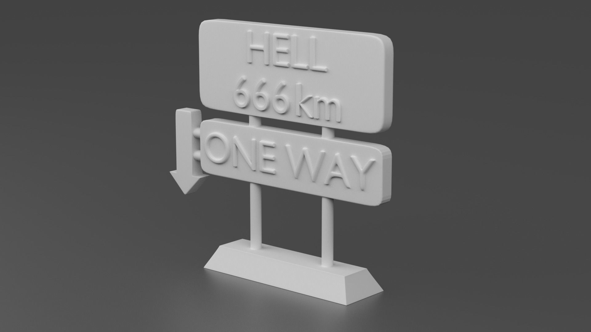 HELL Street sign 3D print model_1