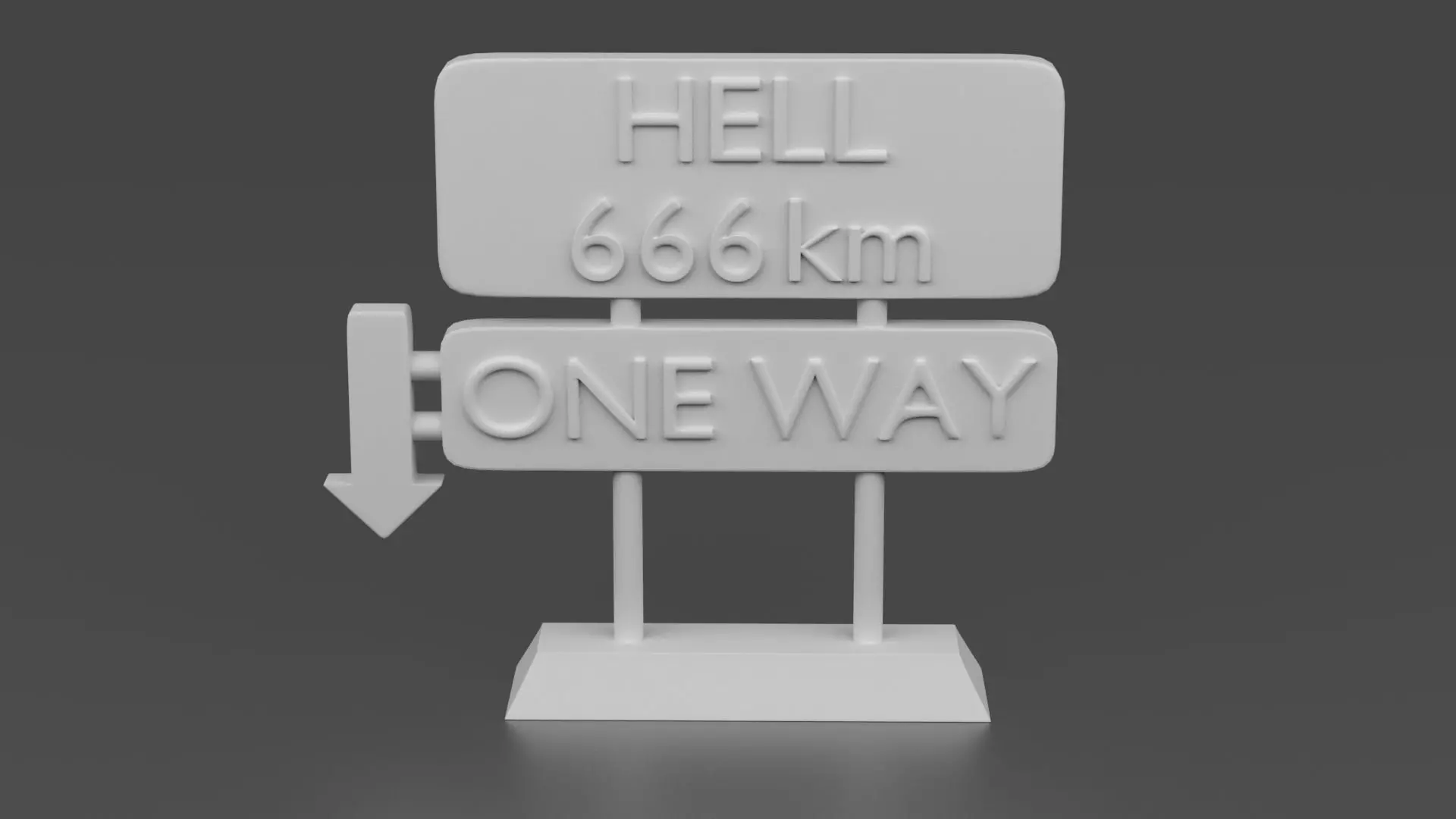 HELL Street sign 3D print model_0