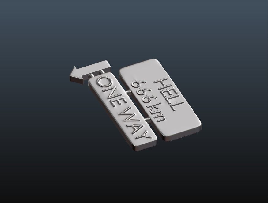 HELL Street sign 3D print model_7