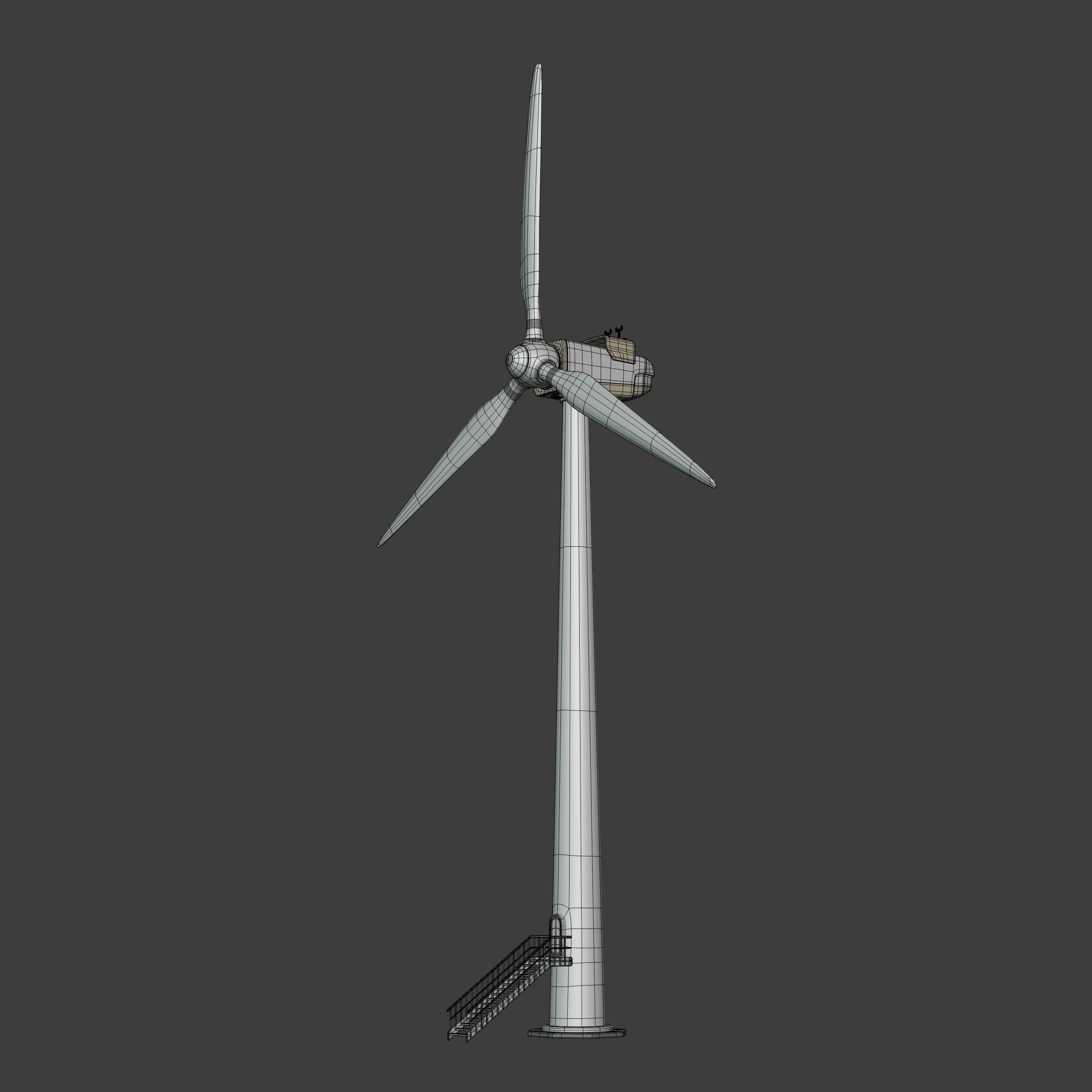 Generic Wind Turbine Low-poly 3D model_2