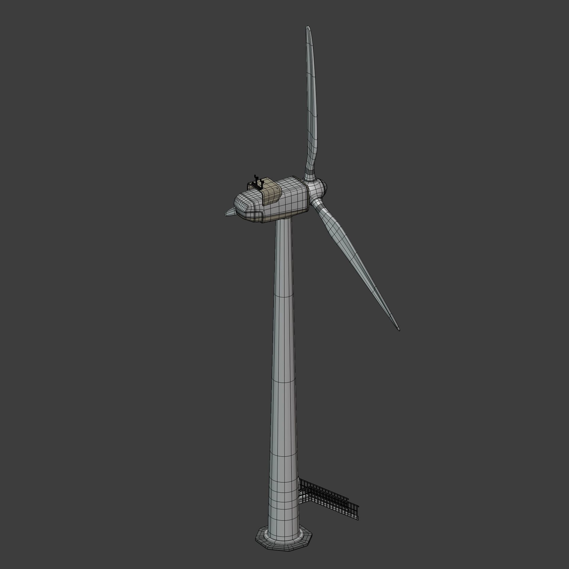 Generic Wind Turbine Low-poly 3D model_16