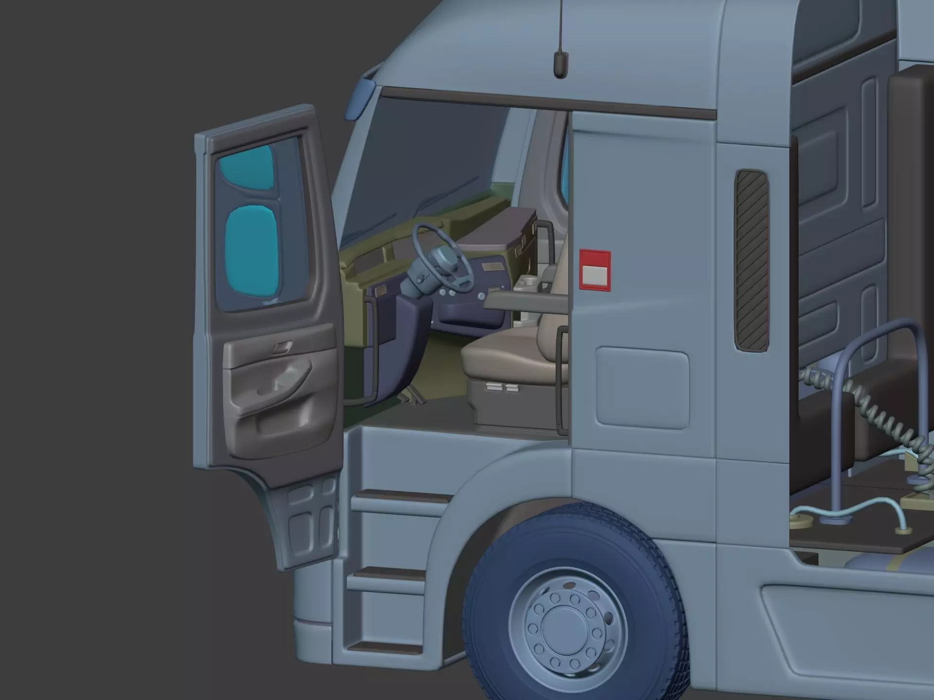 Generic Tipping Trailer - Transfer Dump - Heavy Transport Truck 3D model_7