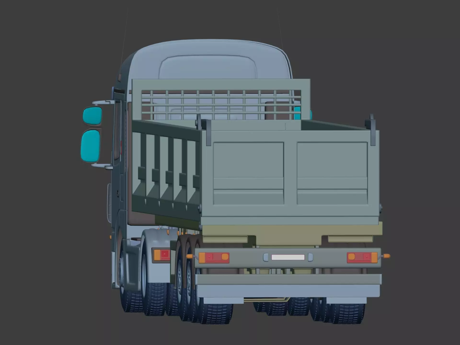Generic Tipping Trailer - Transfer Dump - Heavy Transport Truck 3D model_10