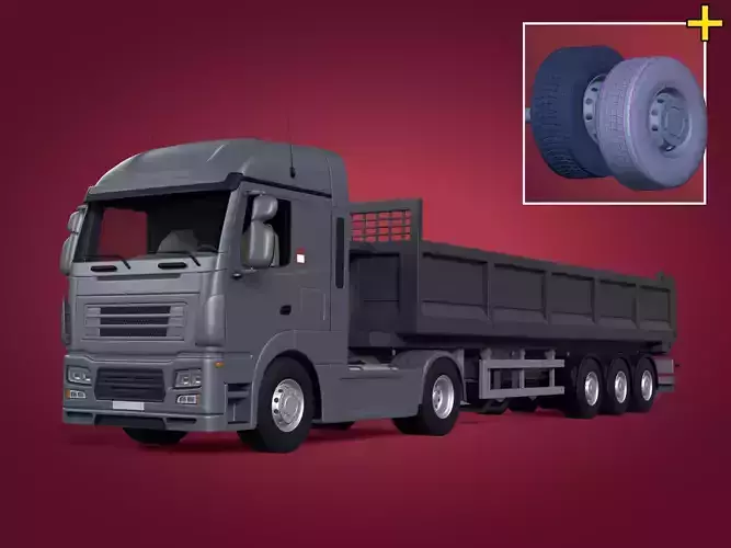 Generic Tipping Trailer - Transfer Dump - Heavy Transport Truck 3D model
