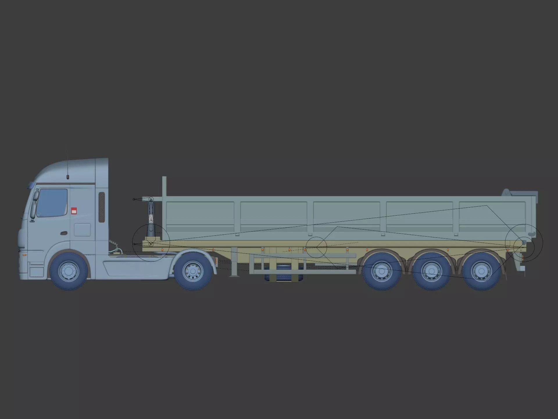 Generic Tipping Trailer - Transfer Dump - Heavy Transport Truck 3D model_5