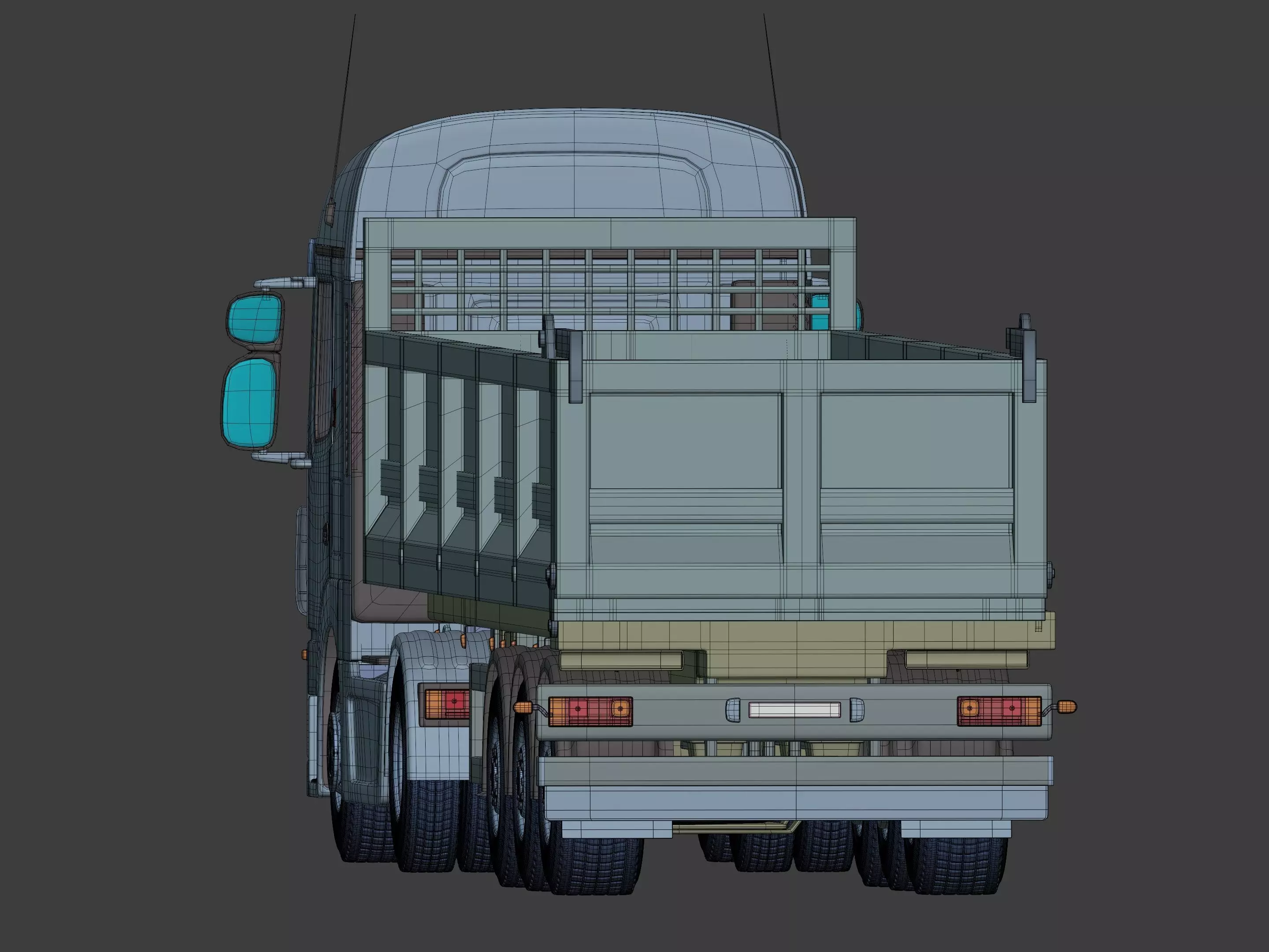 Generic Tipping Trailer - Transfer Dump - Heavy Transport Truck 3D model_11