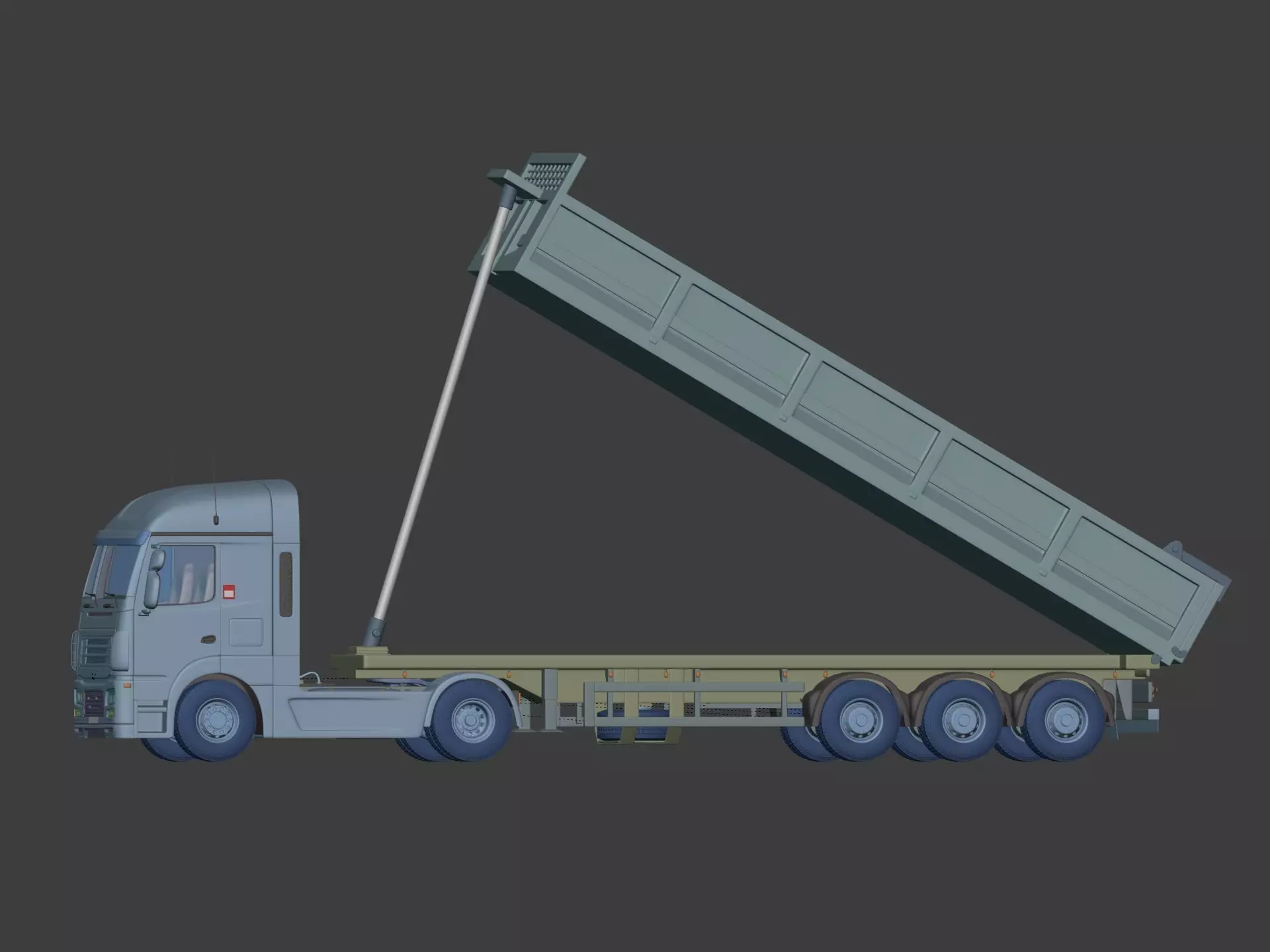 Generic Tipping Trailer - Transfer Dump - Heavy Transport Truck 3D model_3