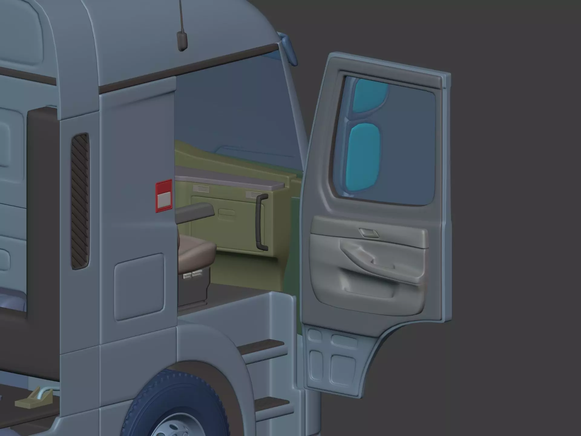 Generic Tipping Trailer - Transfer Dump - Heavy Transport Truck 3D model_9