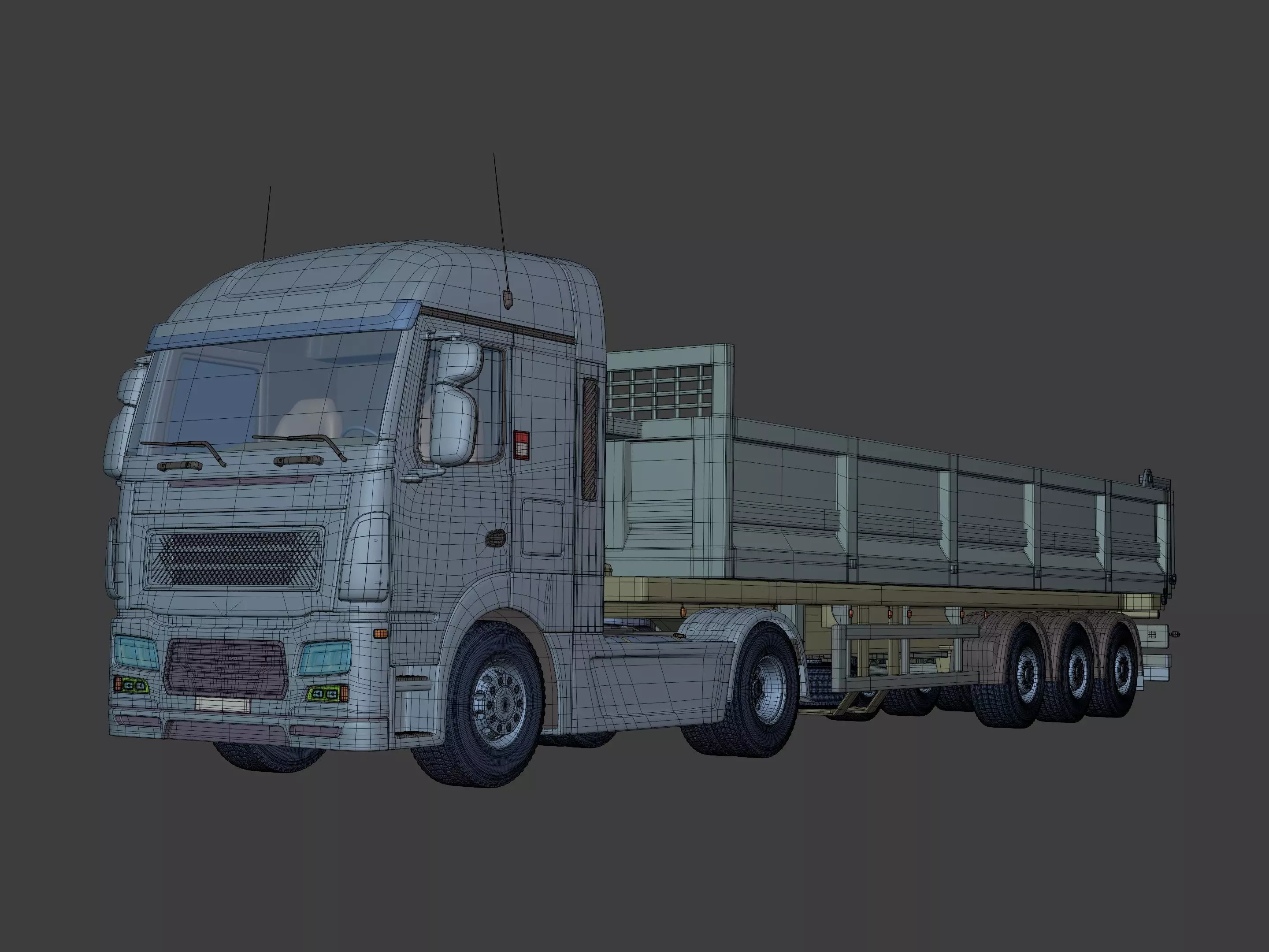 Generic Tipping Trailer - Transfer Dump - Heavy Transport Truck 3D model_2