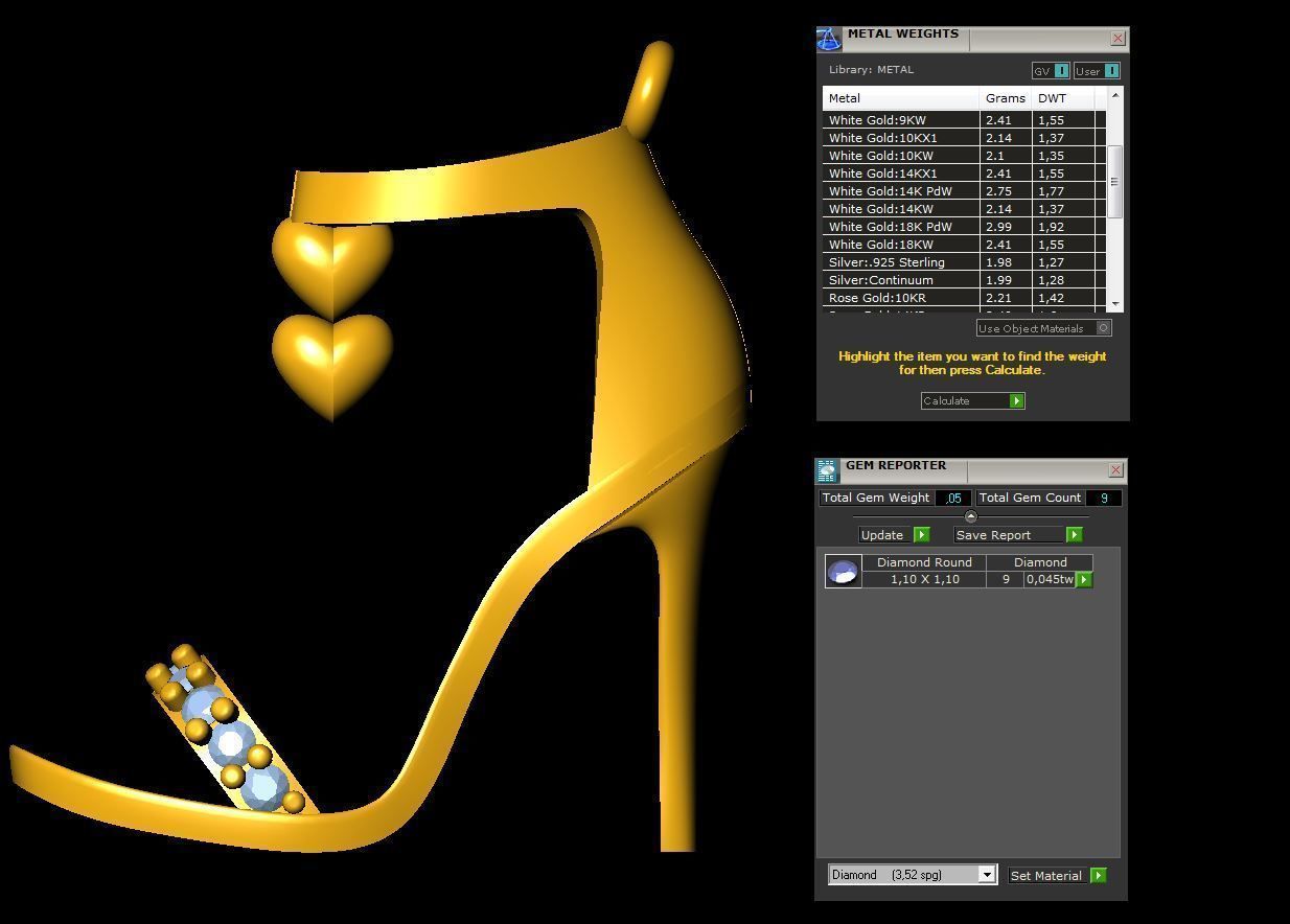 Lady Shoes Neclace 3D print model_5