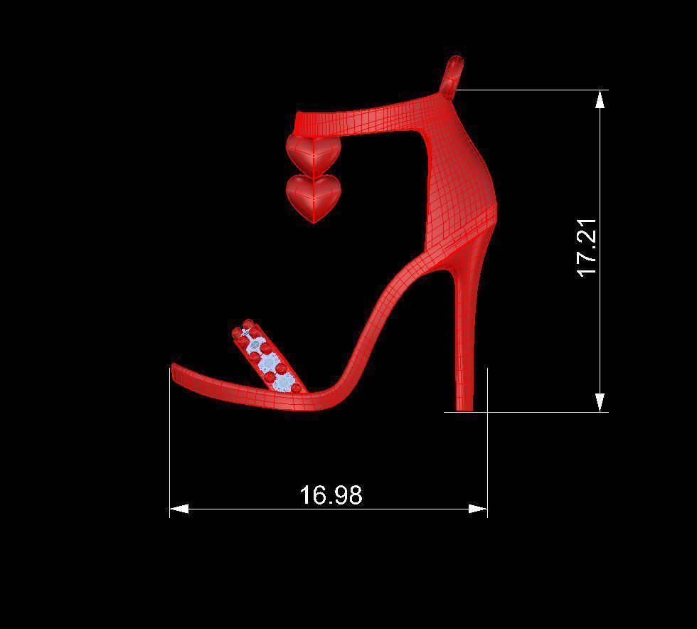Lady Shoes Neclace 3D print model_2