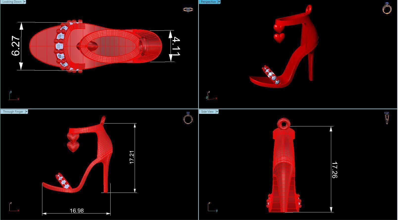 Lady Shoes Neclace 3D print model_4