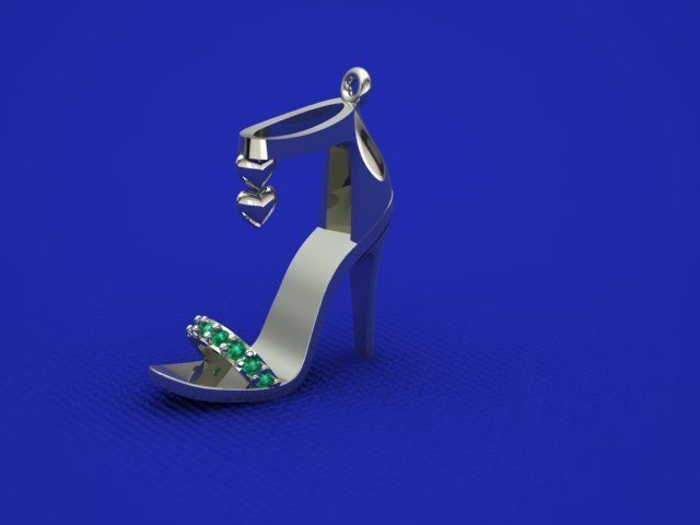 Lady Shoes Neclace 3D print model_1