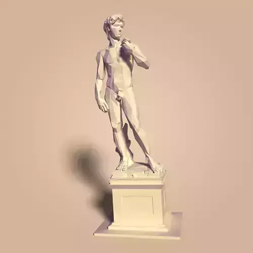Low Poly David Statue Low-poly 3D model